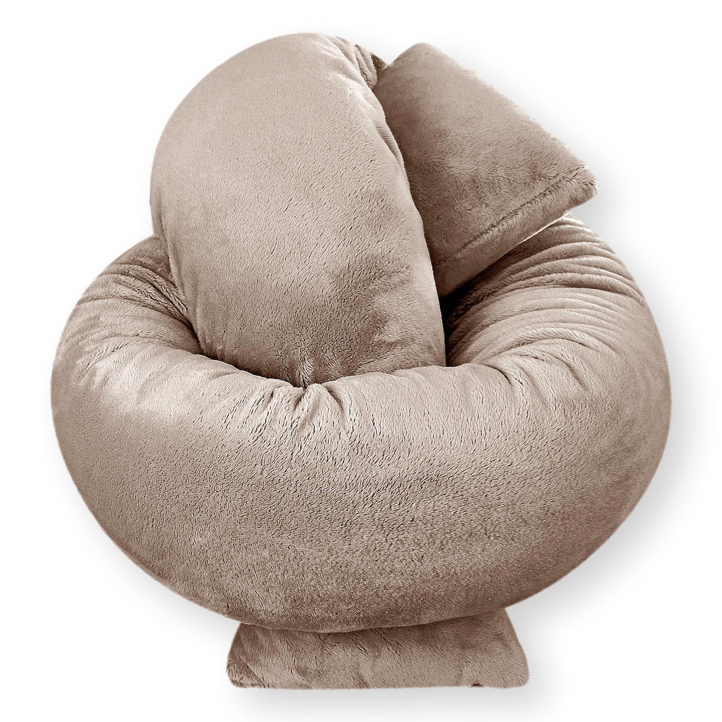 Bettschlange de lit - Coussin de positionnement latéral - Coussin d'allaitement - Boudin de porte - Moka - 250 cm