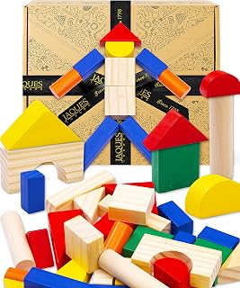 Jaques of London Kids Building Blocks | Wooden Toys for 1 2 3 Year Olds | Wooden Blocks Construction Toys | Since 1795