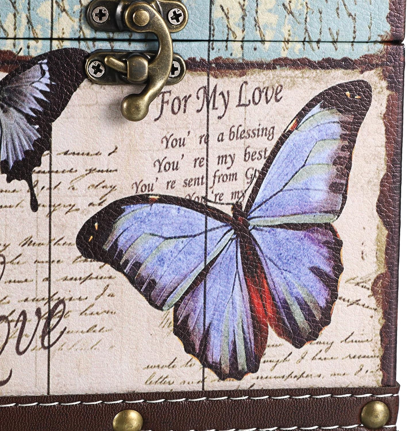 Butterfly Tissue Box Cover, Wood Square Tissue Holder, Bluish Purple