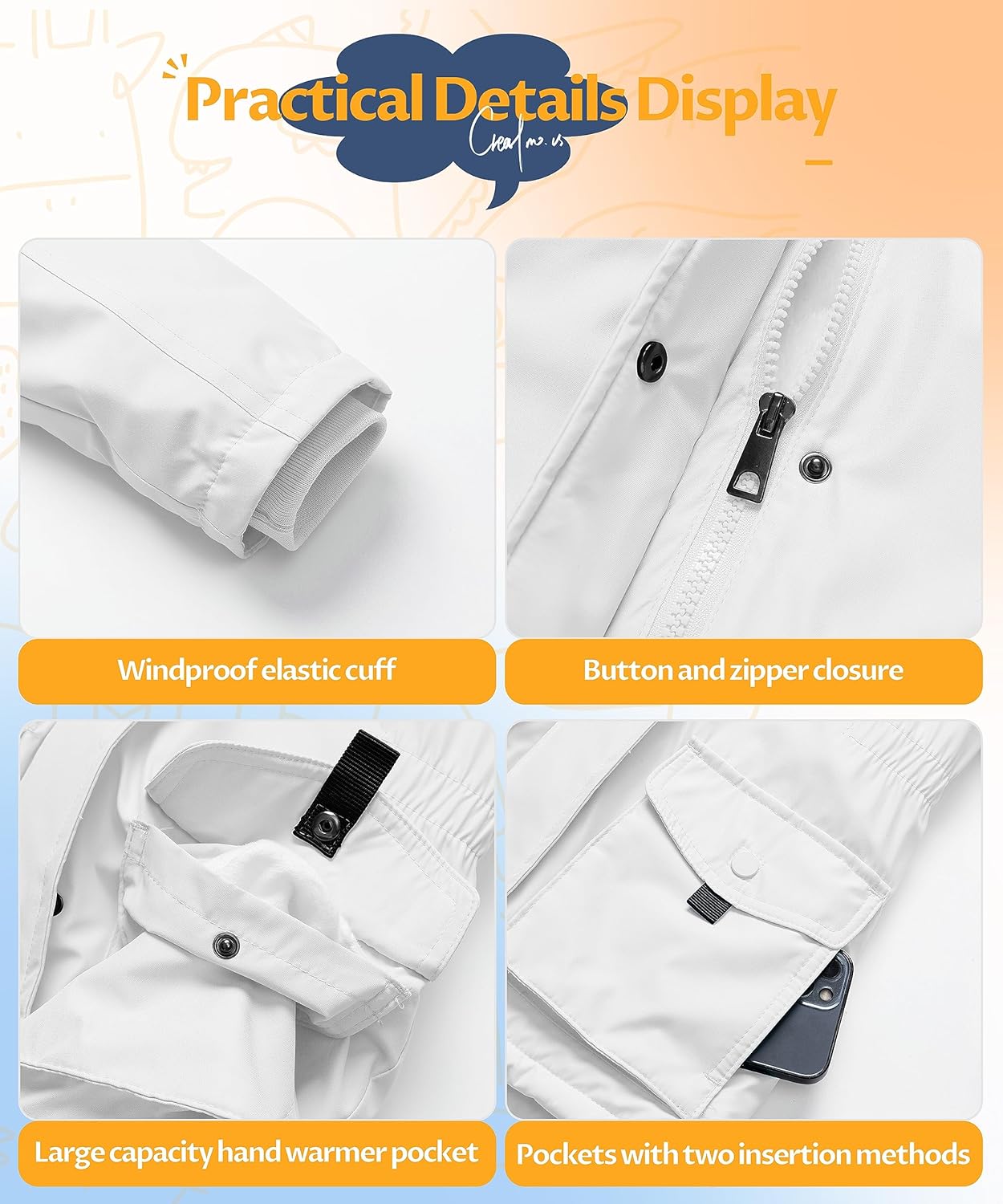 CREATMO US Girl's Sherpa Long Winter Coat Thicken Warm Parka Durable Waterproof Puffer Ski Jacket - Image 6