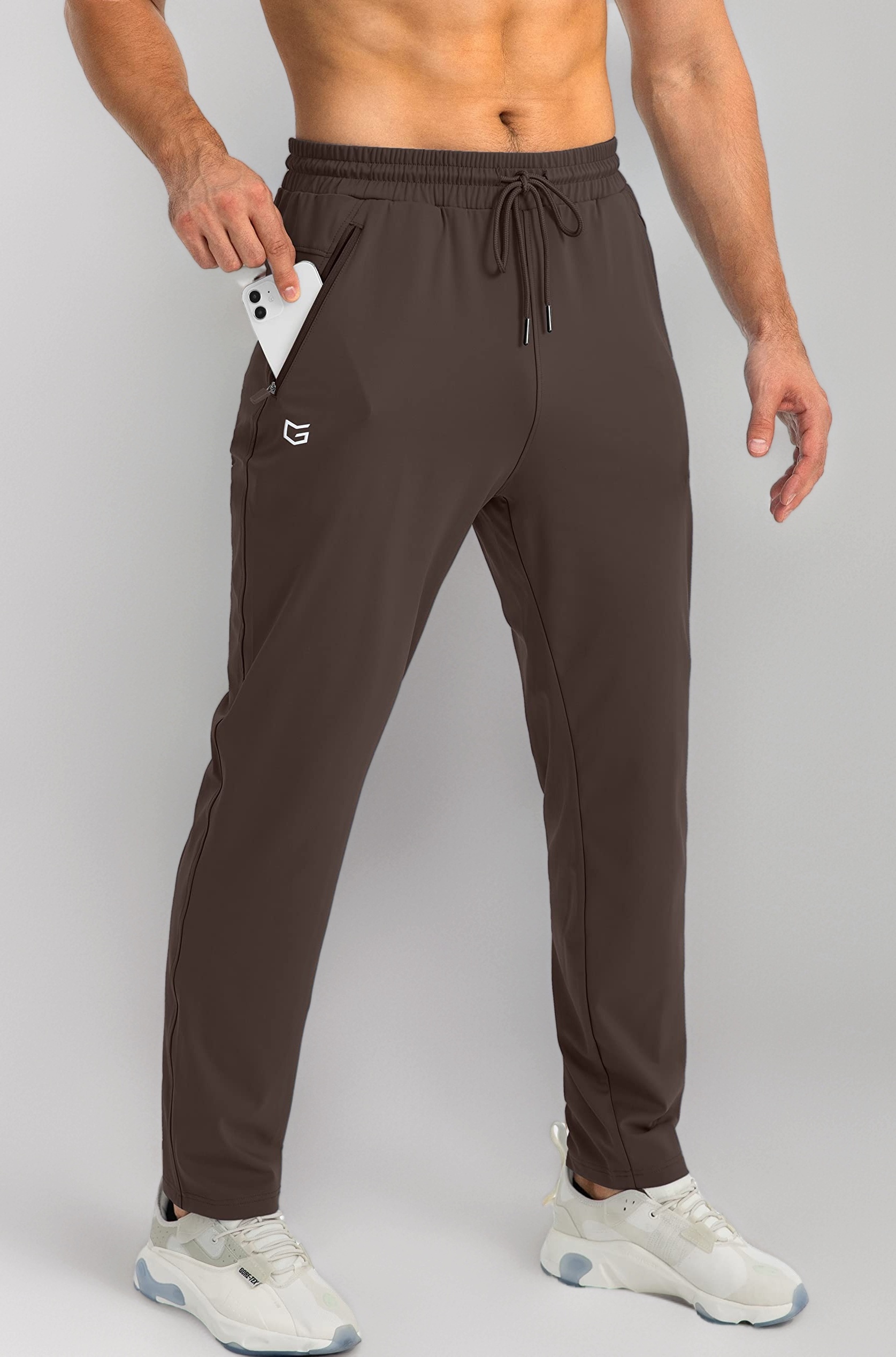 G Gradual Men's Sweatpants with Zipper Pockets Tapered Joggers for Men Athletic Pants for Workout, Jogging, Running