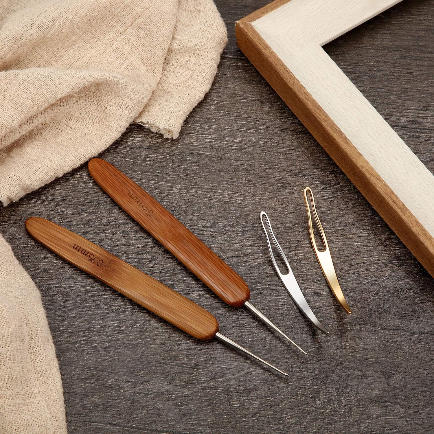 Dreadlocks Tool Dreadlocks Crochet Hook Crochet Needle and Interlocking Tools Easyloc Hair Tool for Dreadlocks, Interlocks Sisterlocks Braid Craft (Style B, 4 Pieces)