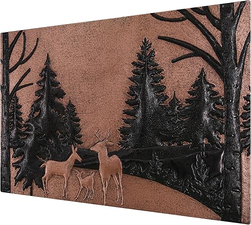 Miniatura 3 de Kitchen Backsplash, Forest Scene with Deer Family Copper Backsplash, Custom Copper Backsplash Panel, Handmade Copper Backsplash Tile, Indoor Outdoor