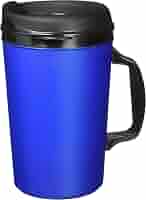 2-Pack ThermoServ 34 Oz Insulated Foam Mugs - Black & Blue, Microwave Safe, Great For Hot/Cold Drinks