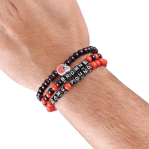 Vista 96 de FOCO NFL unisex-adult NFL Team Logo Officially Licensed 3-Pack Beaded Friendship Bracelets