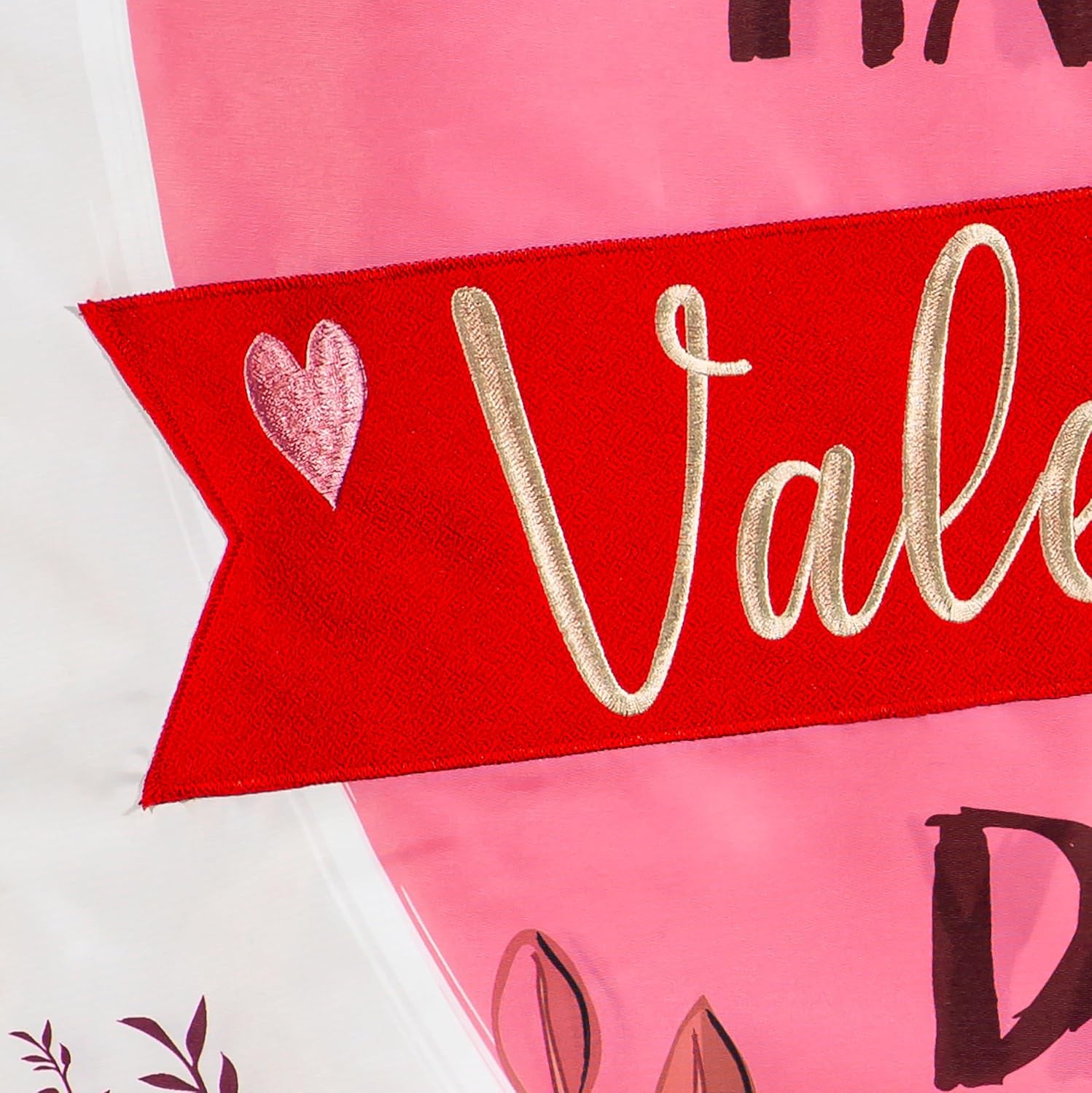 Evergreen Flag Valentine's Day House Flag, 28x44 Inches Valentines Wecome Flag, Outdoor Large Garden Flag, Valentines Decoration for Yards and Gardens (Heart and Floral)