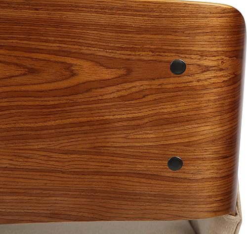 Miniatura 24 de Armen Living Silla de comedor Panda en tela gris y acabado de madera de nogal, 25 pulgadas de profundidad x 20 pulgadas de ancho x 31 pulgadas de