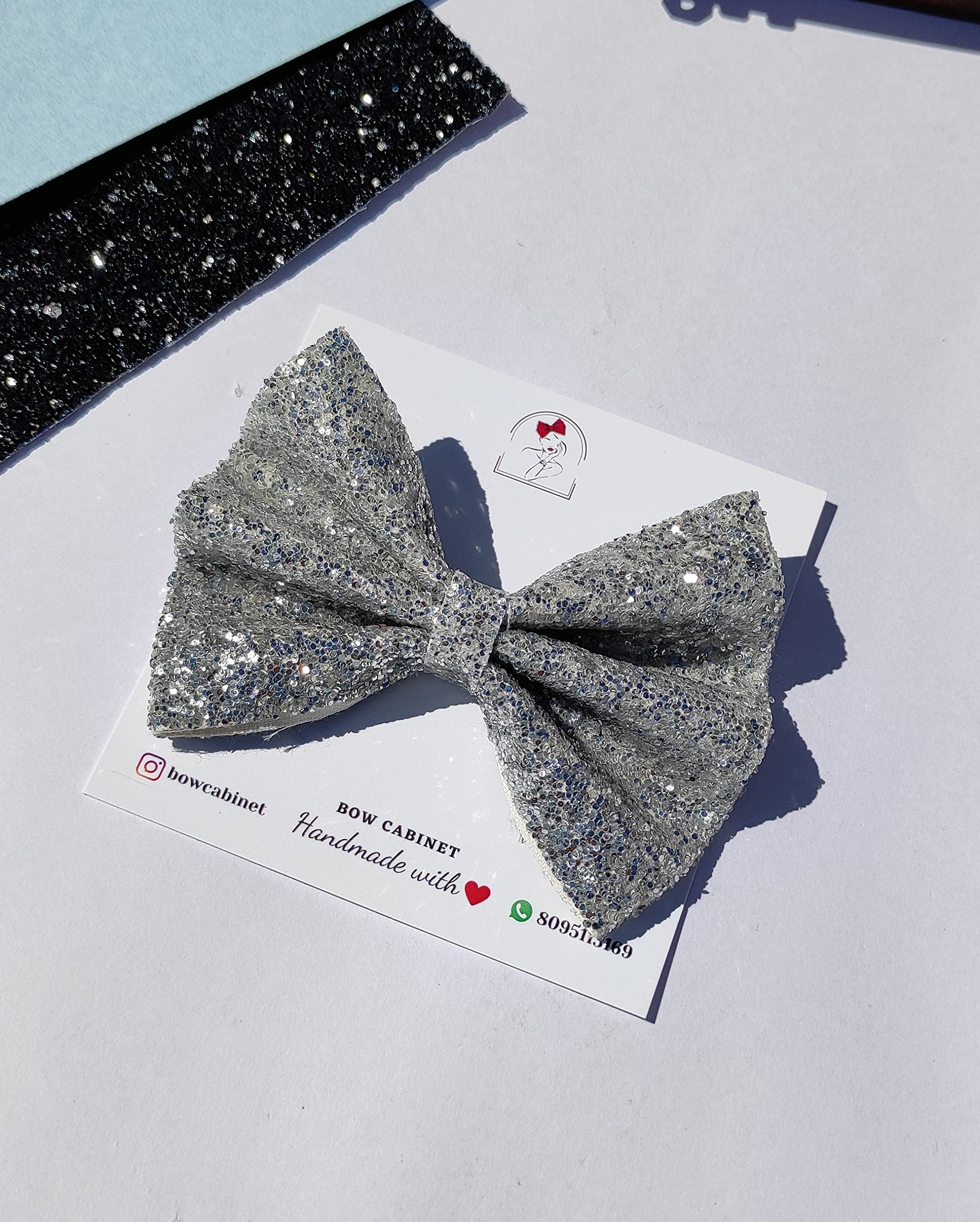 Bow Cabinet, Party glitter bows, bow clips for women and girls, festival hairbows, pack of 1 (Silver) (B0BQ6S6PSQ) Amazon Price History, Amazon Price Tracker