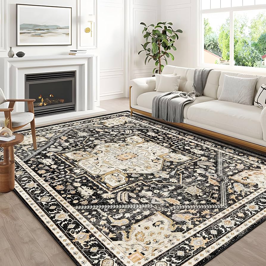 Amazon.com: MUJOO 8x10 Area Rugs,Black Washable Rugs for