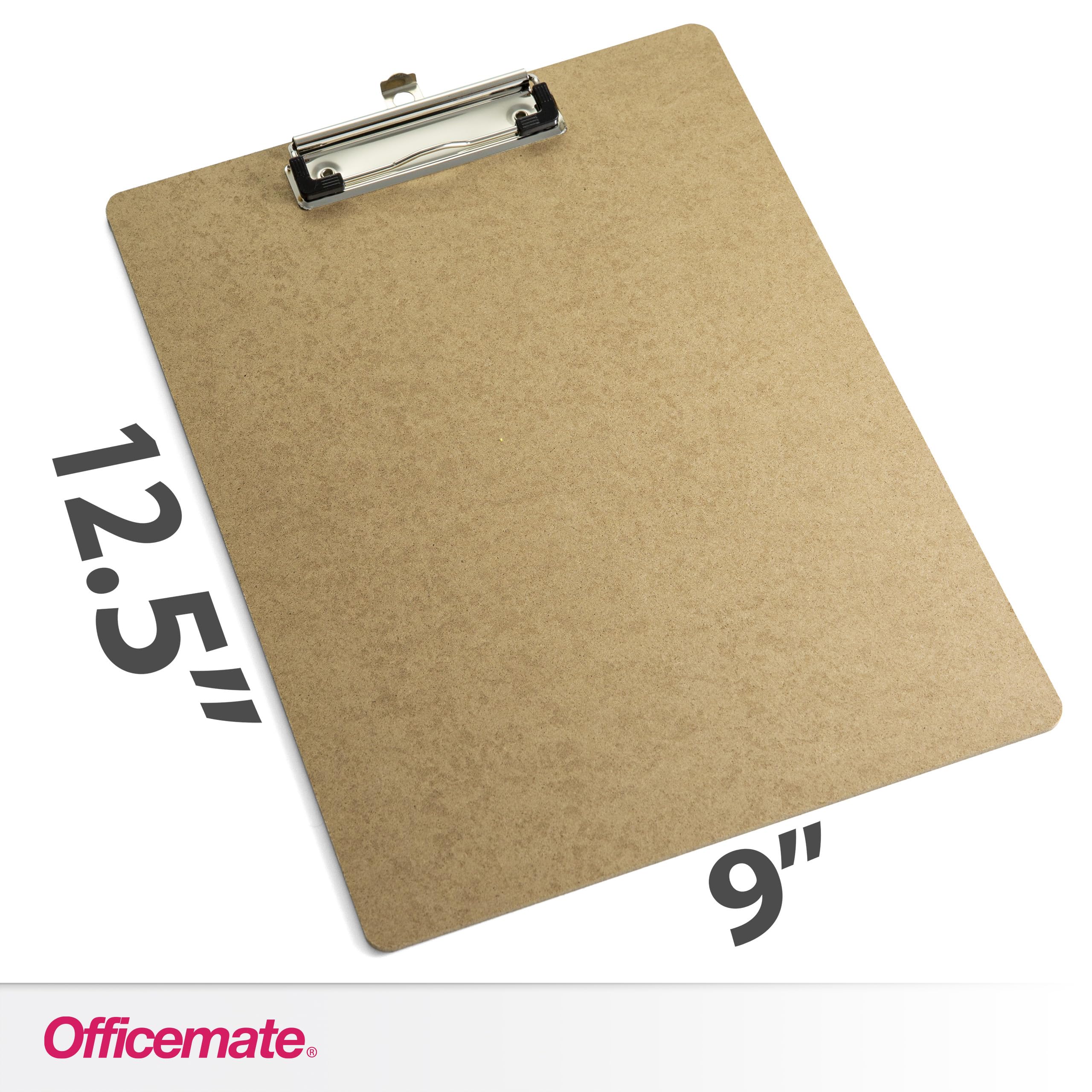 Officemate madera reciclada portapapeles, tamaño carta, perfil bajo Clip, 9 x 12,5 cm (83219), color marrón 24 Pack