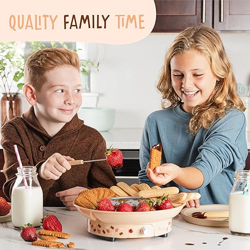 Miniatura 4 de Kusini Juego eléctrico de olla de fondue  Kit de fondue de chocolate de 10 onzas  Control de temperatura, bandeja de servir desmontable, 4 tenedores