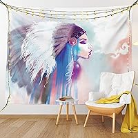 Vista 40 de Ambesonne Tapiz hawaiano, Costa Na Pali en la isla de Kauai en Hawái, día soleado, horizonte de montaña, colgante de pared para dormitorio, sala