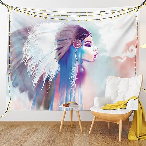 Miniatura 40 de Ambesonne Tapiz hawaiano, Costa Na Pali en la isla de Kauai en Hawái, día soleado, horizonte de montaña, colgante de pared para dormitorio, sala