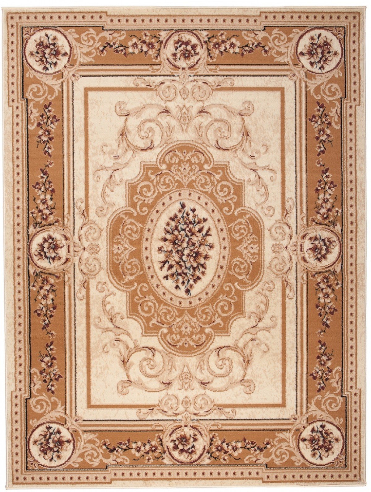 Carpeto Rugs Alfombra Oriental de Salón Grande de Diseño Floral de Pelo Corto - Alfombras de Habitación de Matrimonio, Dormitorio y Comedor - Alfombras Salón - Beige - 200 x 300 cm