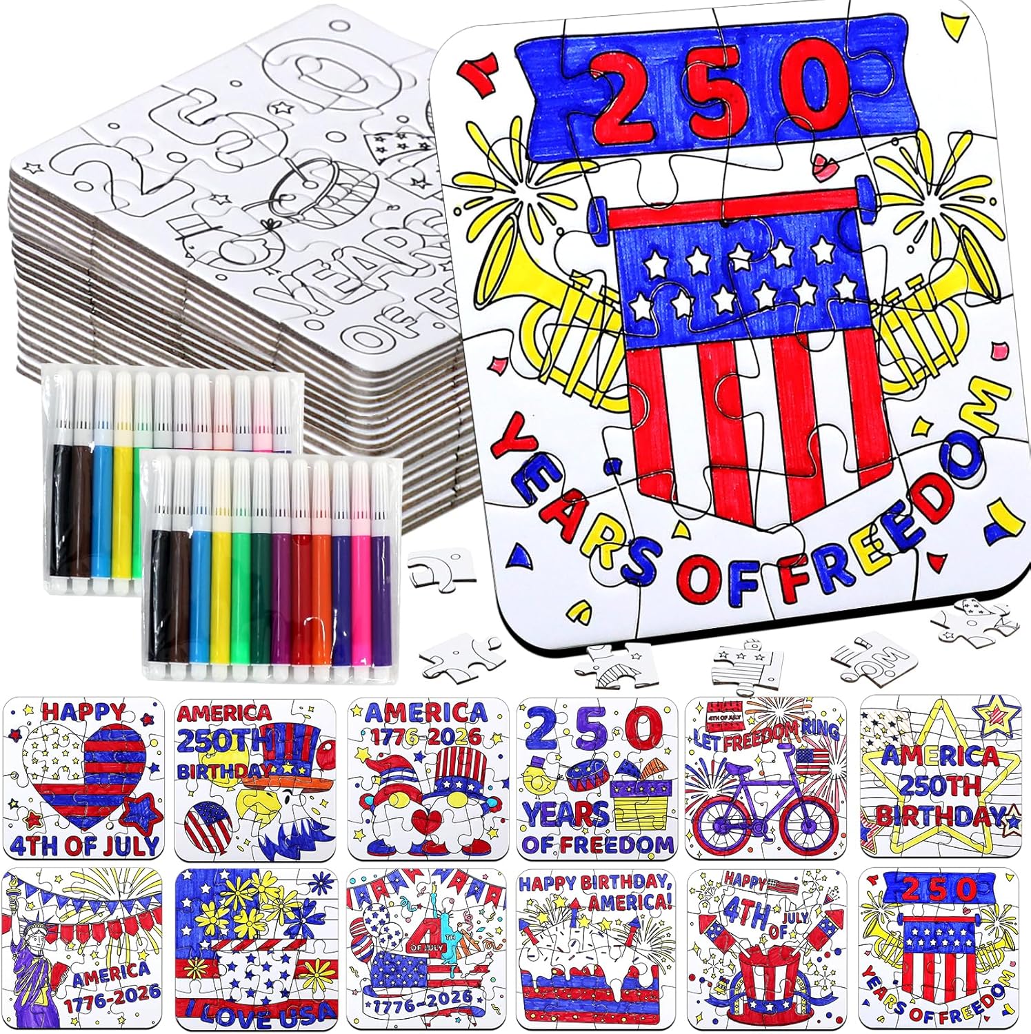 24 Set Summer Crafts for Kids Bulk, Summer Ocean Activities Puzzle with Mermaid Fish Starfish Animal, Camp Beach Arts and Crafts Classroom Gifts, Under the Sea Theme Party Favors, June Coloring Games