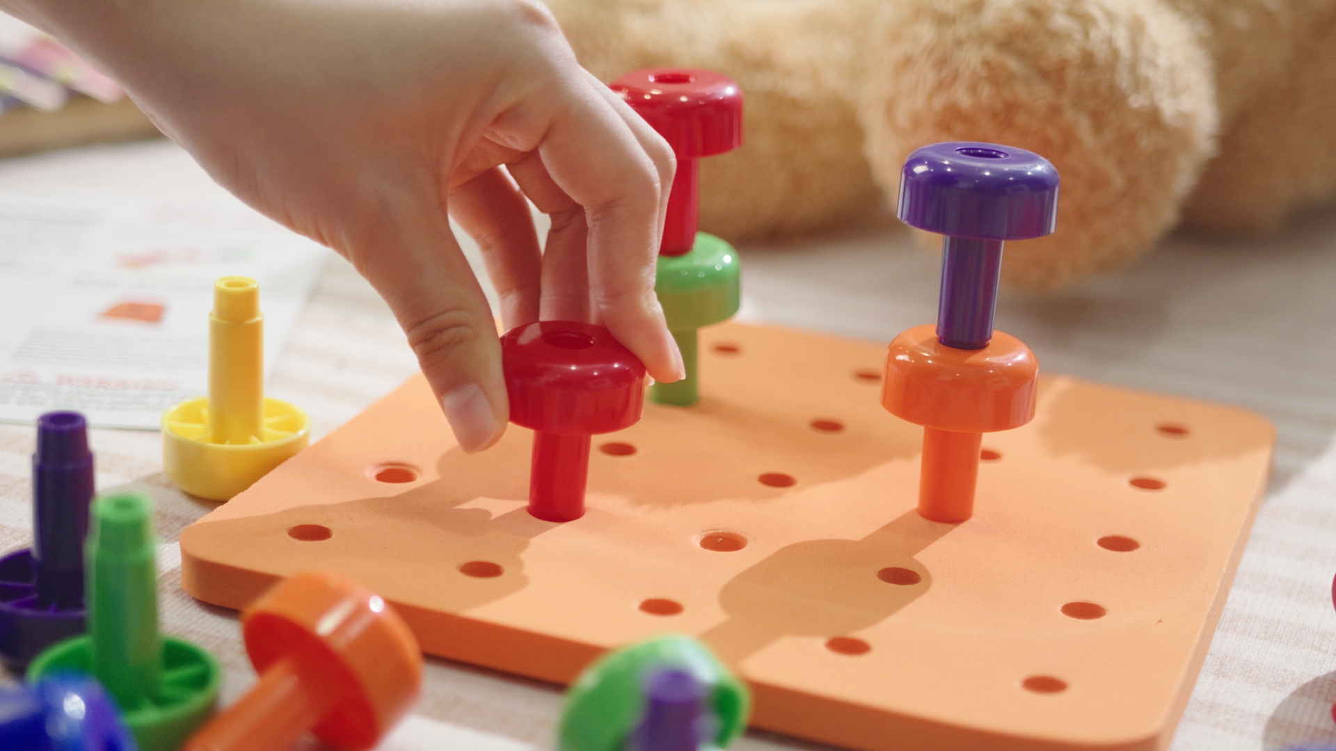 Amazon.com: Shappy Toddler Peg Board Kids Montessori Colorful
