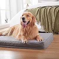 Vista 6 de Cama ortopédica de espuma viscoelástica para perros, camas refrescantes para perros extragrandes, cama impermeable para mascotas para jaula con Tela