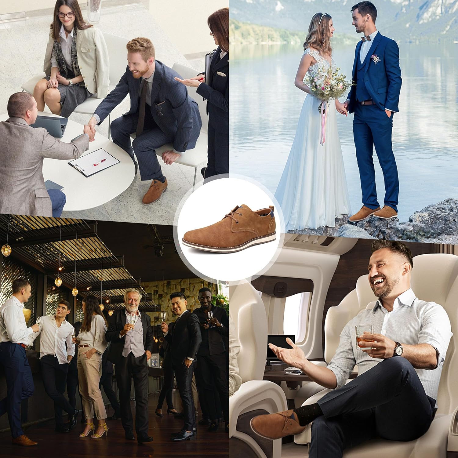 Men's Dress Shoes, Mens Oxford Shoes, Leather Stylish Lace-up Wingtip Brogues, Business Casual Formal Derby Shoe - Image 4