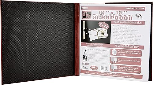 Miniatura 2 de Pioneer - Libro de recuerdos de piel sintética cosida a presión de 12 x 12 pulgadas, color marrón