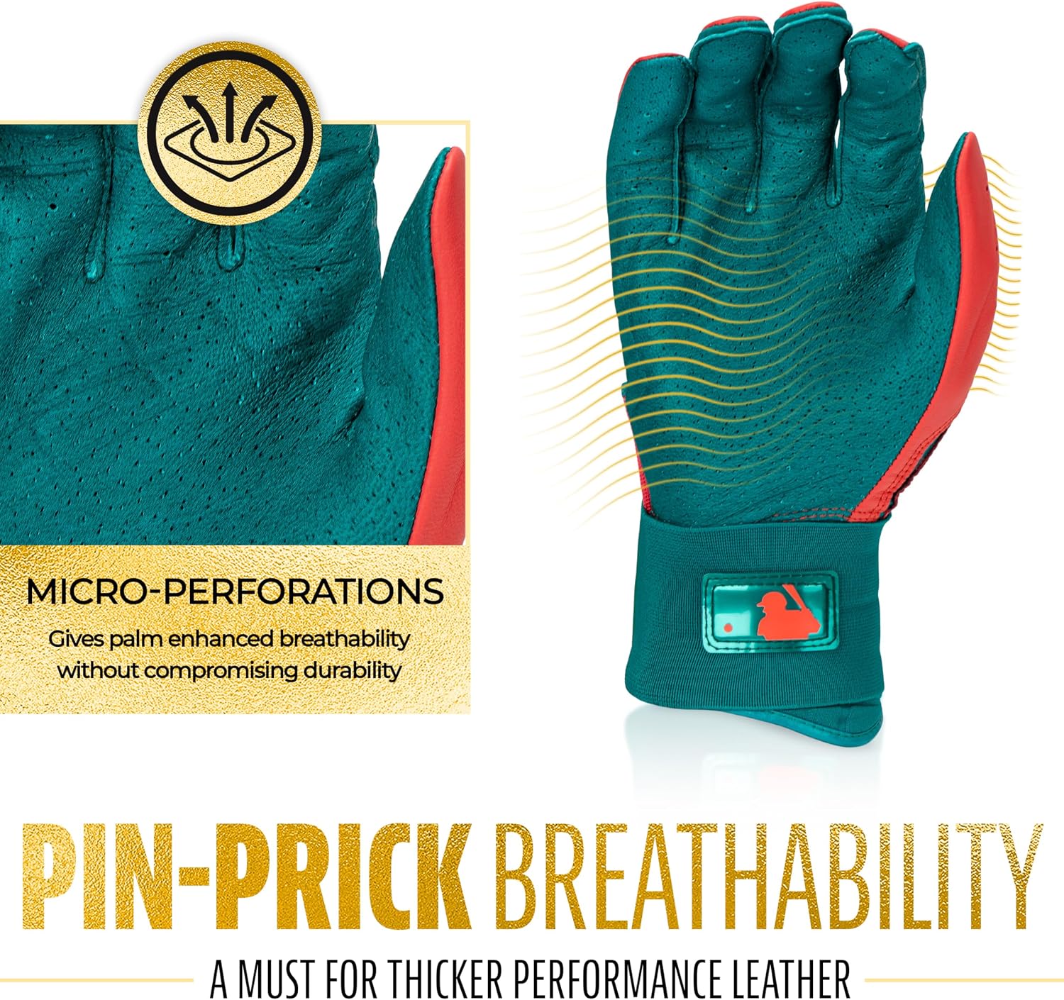 Franklin Sports MLB Batting Gloves - Infinite Powerstrap Baseball + Softball Long Cuff Batting Gloves - Adult + Youth