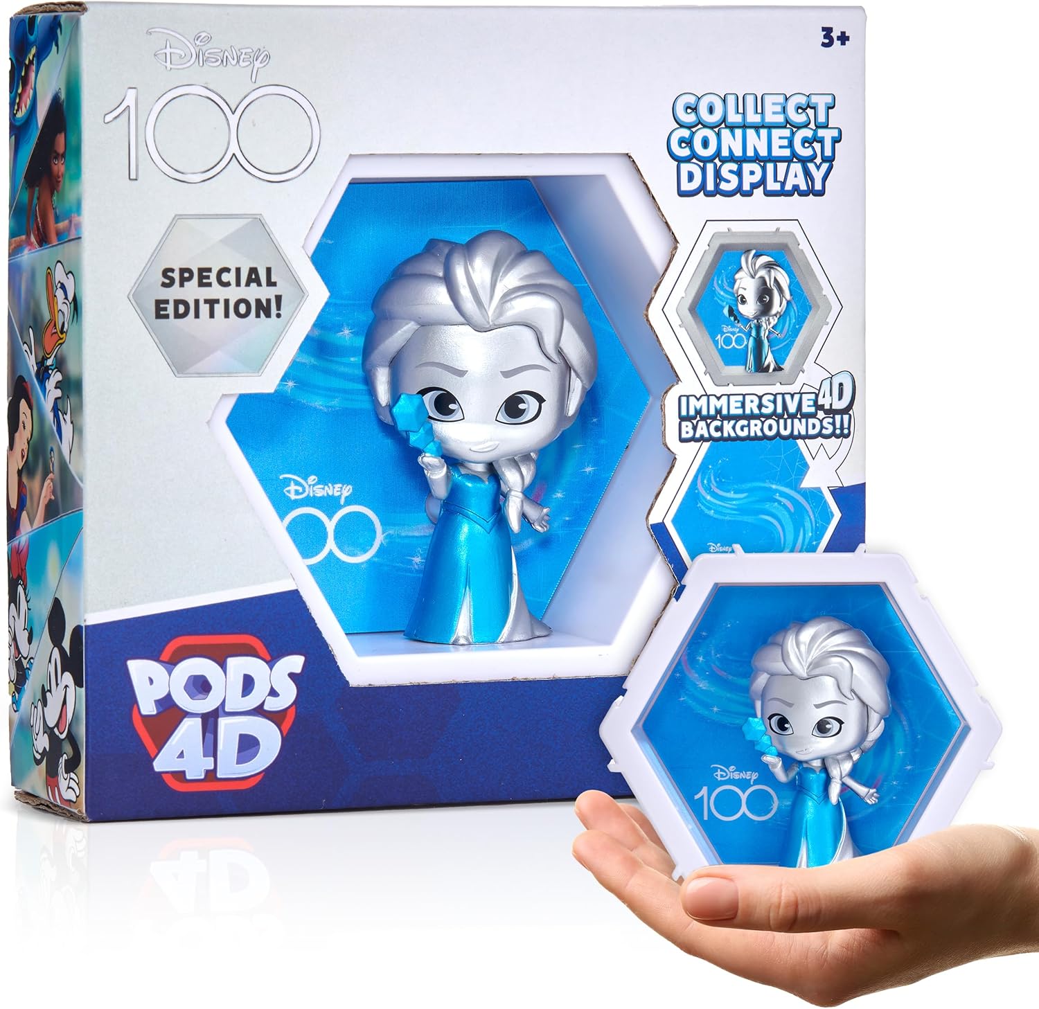 WOW! PODS 4D Disney Frozen Elsa - Unique Connectable & Collectable Toy Figure, Wall/Shelf Display, Easter Basket Stuffers, Elsas Toy Figures, Disney Toys & Gifts, Frozen Toys for Girls & Boys Age 3+