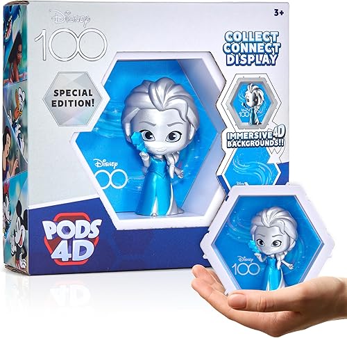 WOW! PODS 4D Disney Frozen Elsa - Figura de acción de juguete única conectable y coleccionable, exhibición de paredestante, regalo de juguete Elsa,