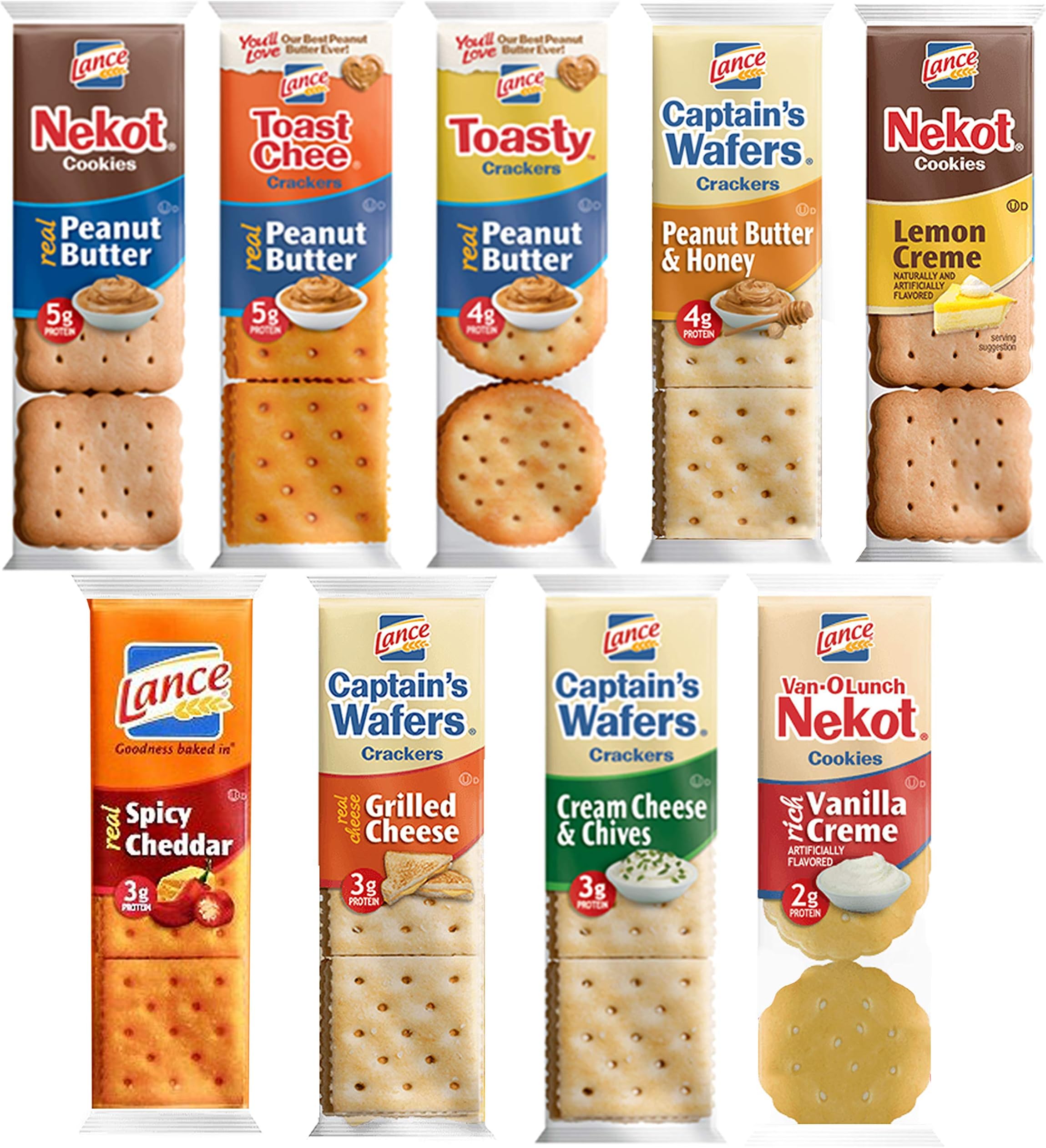 Lance Crackers Variety Pack Assortment - Individually Wrapped Bulk Sampler by Variety Fun (36 Count)