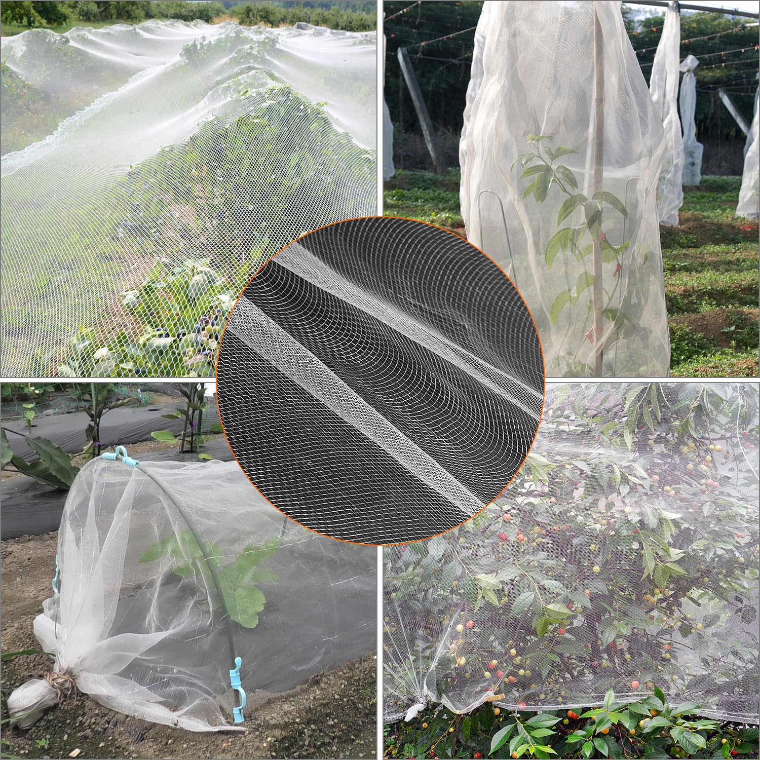 QWORK® siatka przeciw owadom, siatka przeciw komarom na zewnątrz, 2,5 x 10 m, czarna oddychająca siatka na muchy, siatka ochronna dla ptaków, do ochrony roślin i dekoracji na Halloween