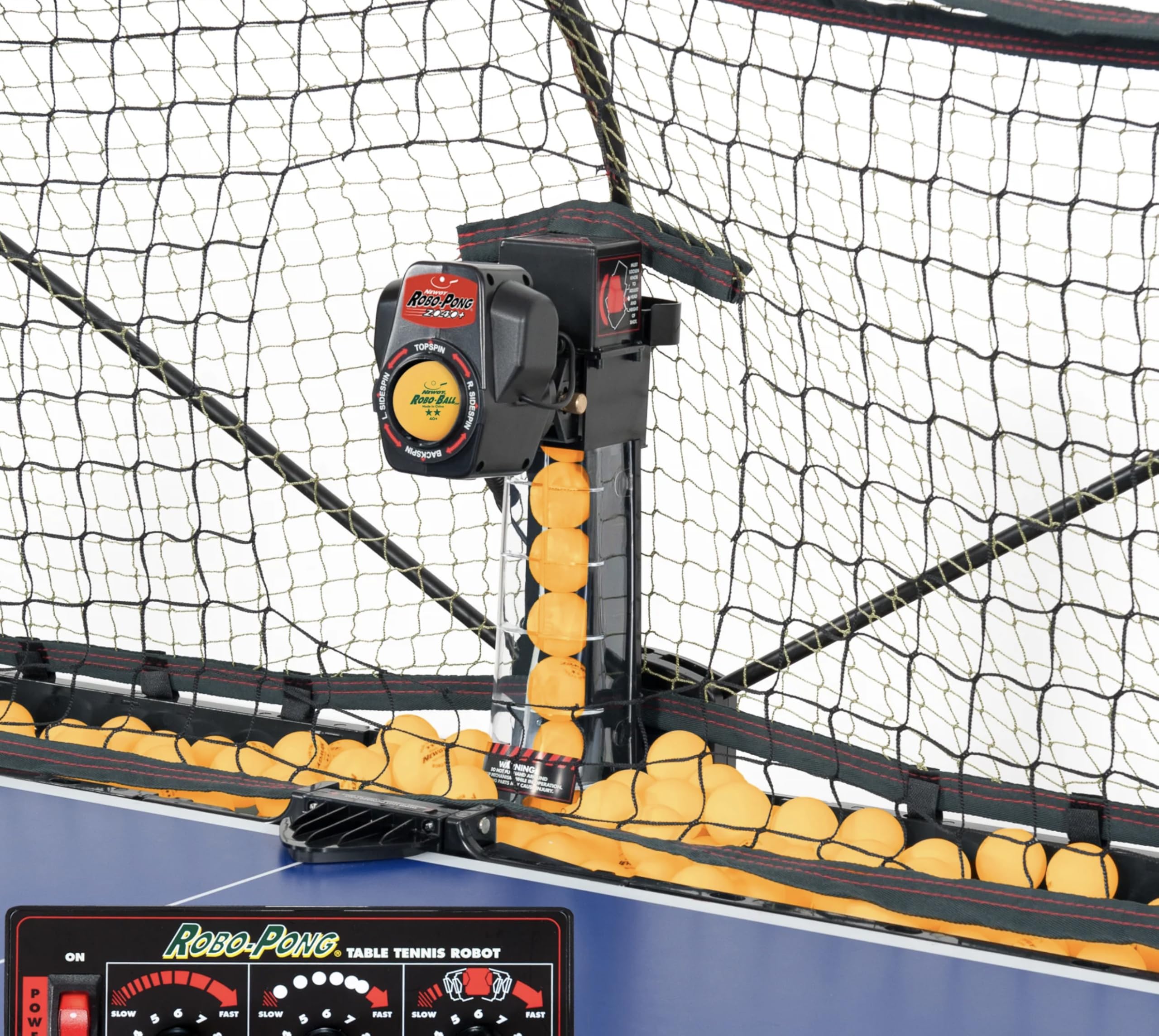 Table Tennis Robot - Robo-Pong 2040+ Original Inventor of Ping Pong Robot Since 1972, USA Designed Professional Ping Pong Ball Machine with Recycling Net System for Home Training