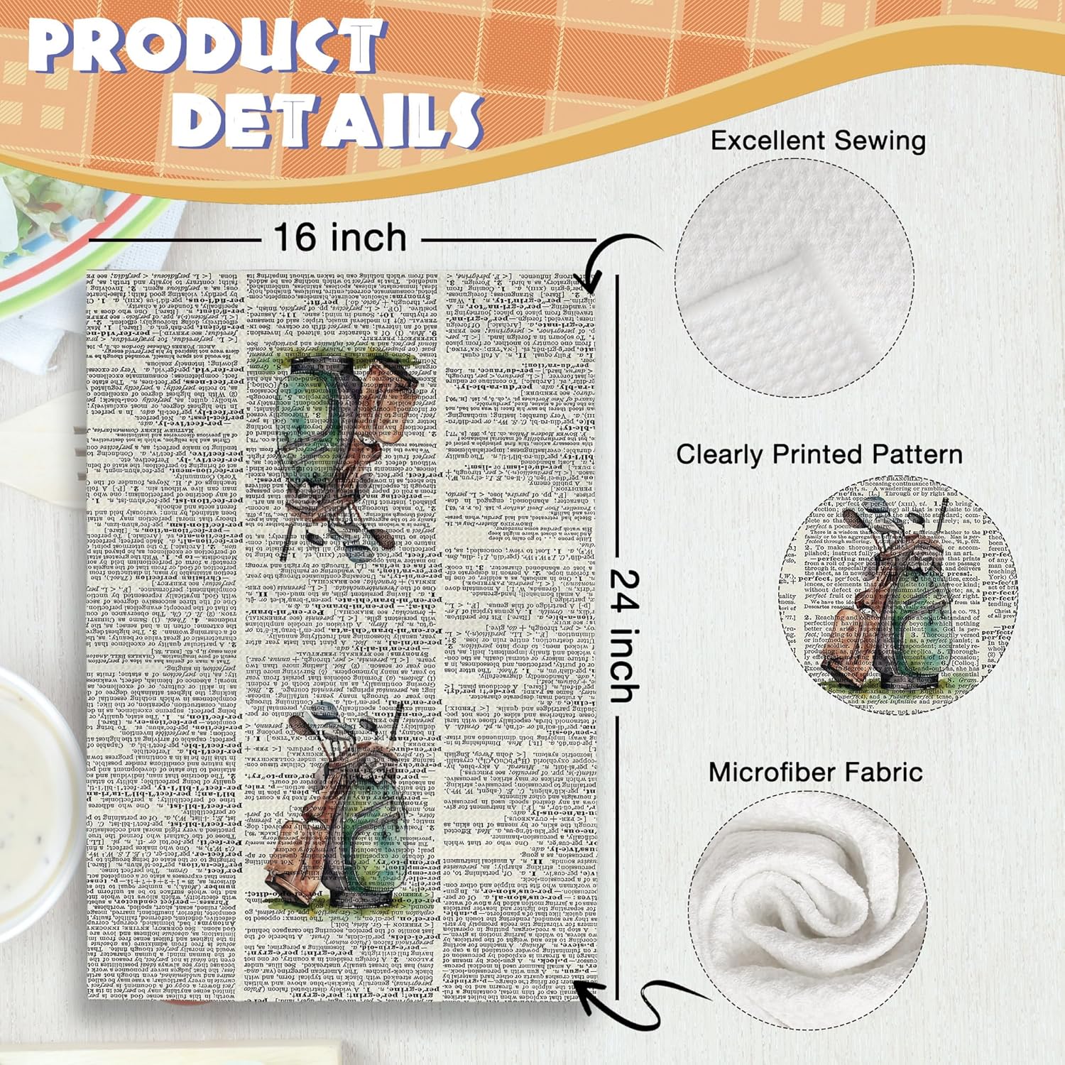 Vintage Golf Kitchen Towels Decor Set of 2 - Retro Sports Club Hand Tea Towels, Trendy Preppy Golf Gifts Dish Towel Dishcloths Decorations for Home Kitchen Dorm, 16"x24" - Image 6