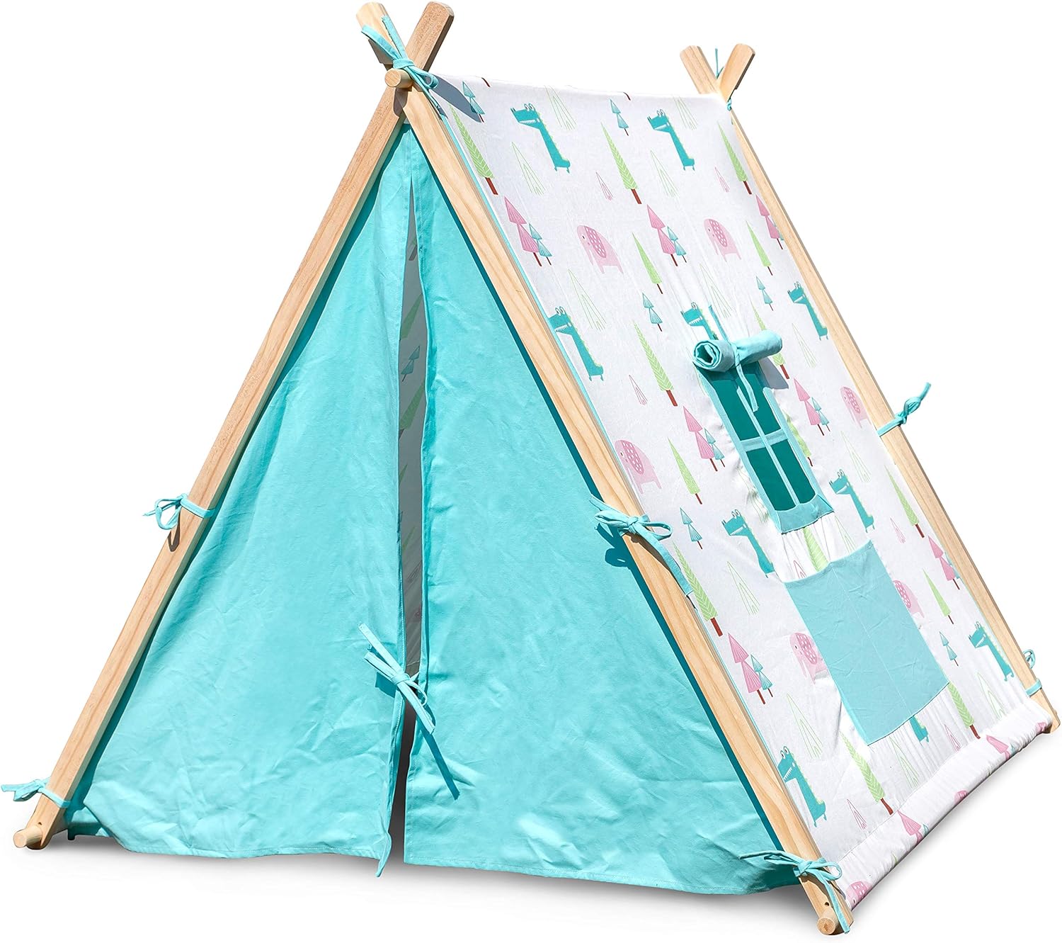 Buy Wooden Animal Play Tent for Kids Ages 2+ at Ubuy Bahrain