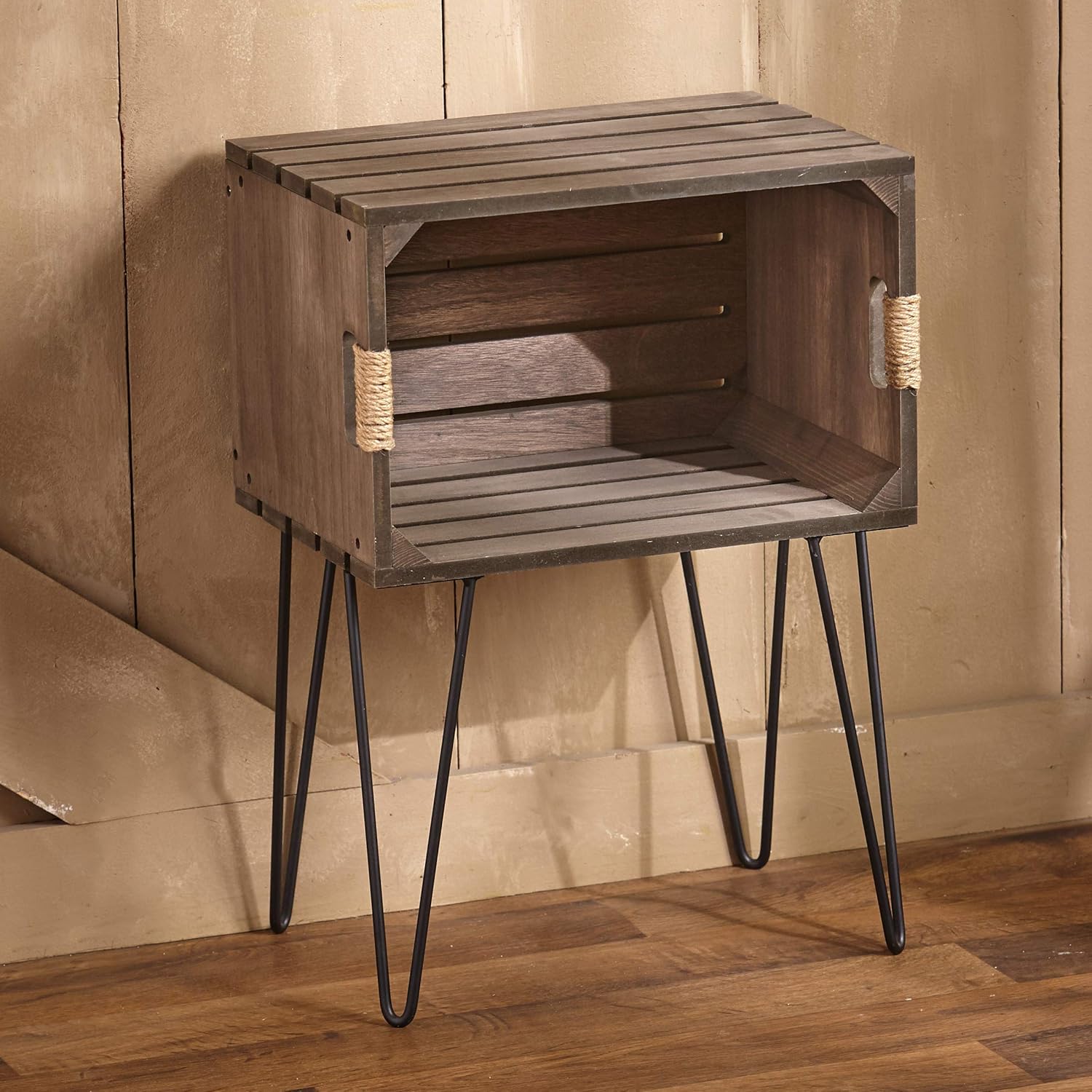 The Lakeside Collection Rustic Wooden Crate End Tables - Wood