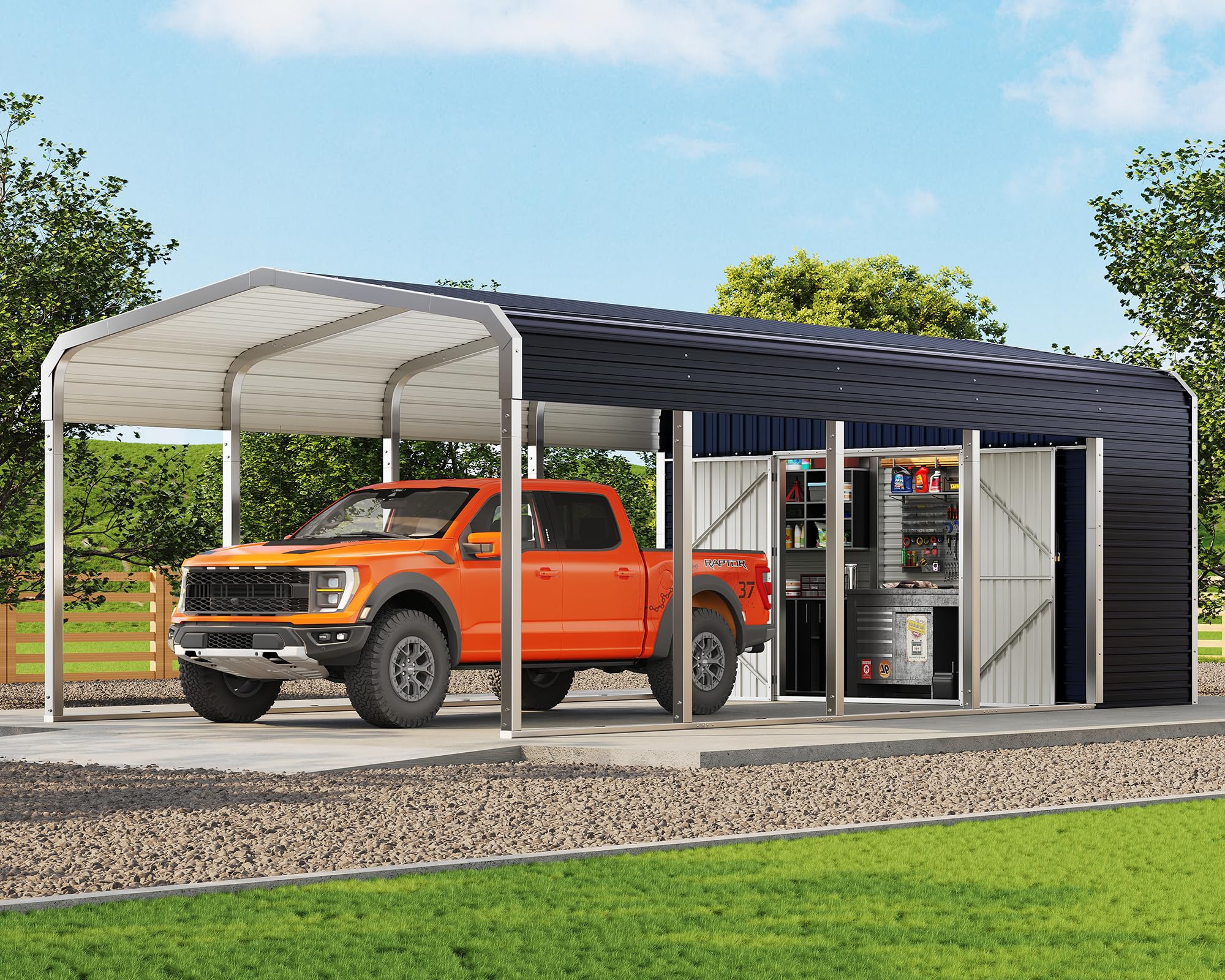 Amazon.com: Jocisland 12x24 FT 2-in-1 Carport & Storage Shed