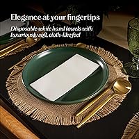 Vista 3 de Paquete de 200 toallas desechables de lino para invitados, 12 x 17 pulgadas, servilletas de baño de mano, hechas en Estados Unidos, servilletas