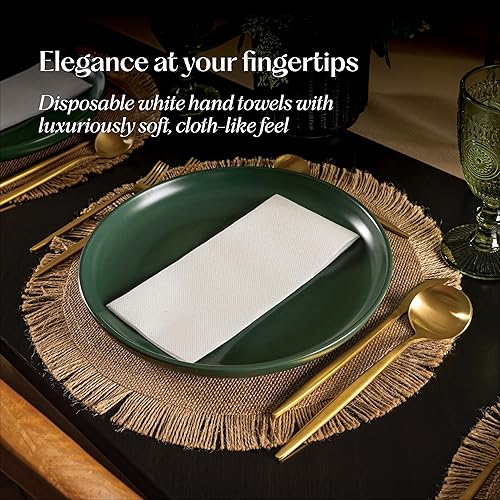 Miniatura 3 de Servietto Toallas desechables de lino para invitados Paquete de 1000  Toallas de mano desechables como tela  Servilleta de papel suave y absorbente