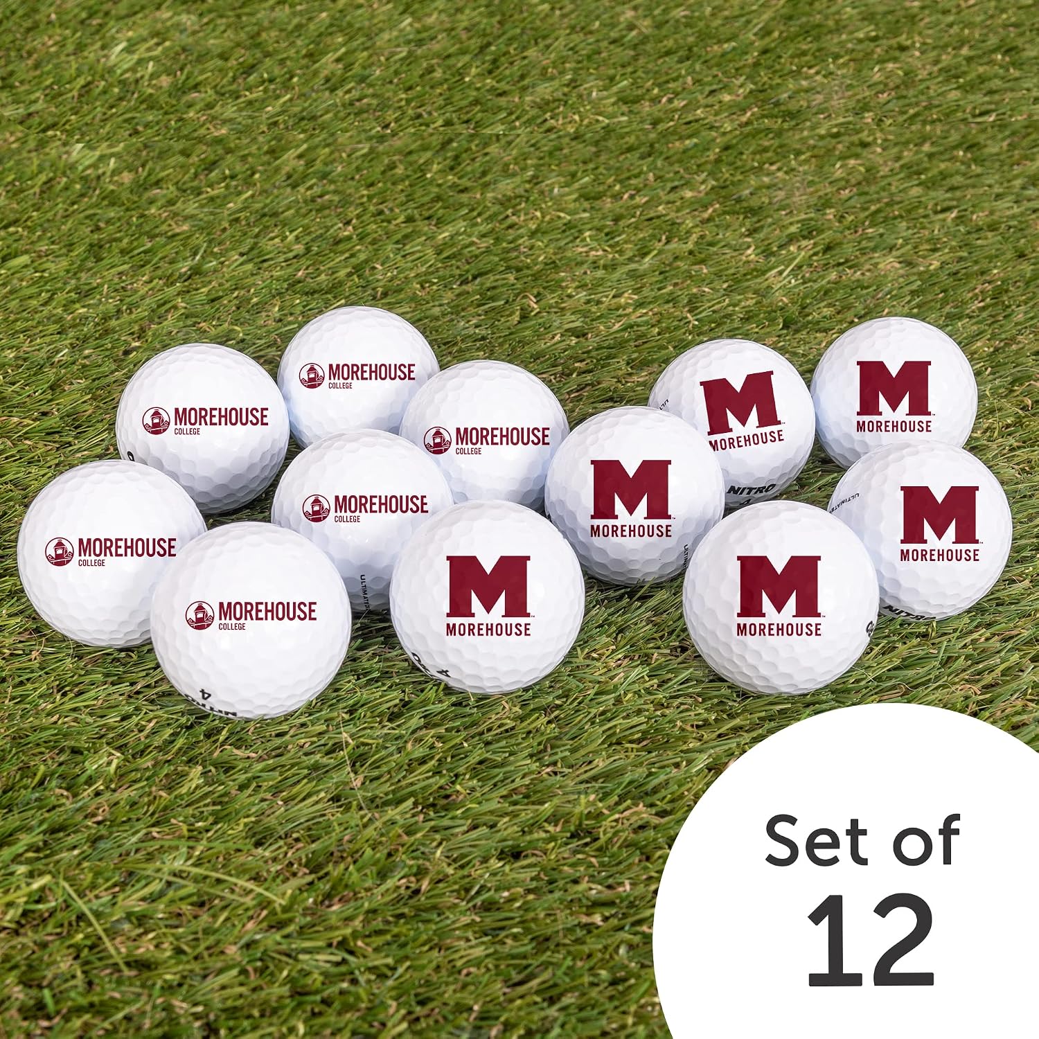 Desert Cactus Morehouse College Golf Balls 12 Pack – MC Maroon Tigers Full Color Dozen – Officially Licensed Sport Team Accessory