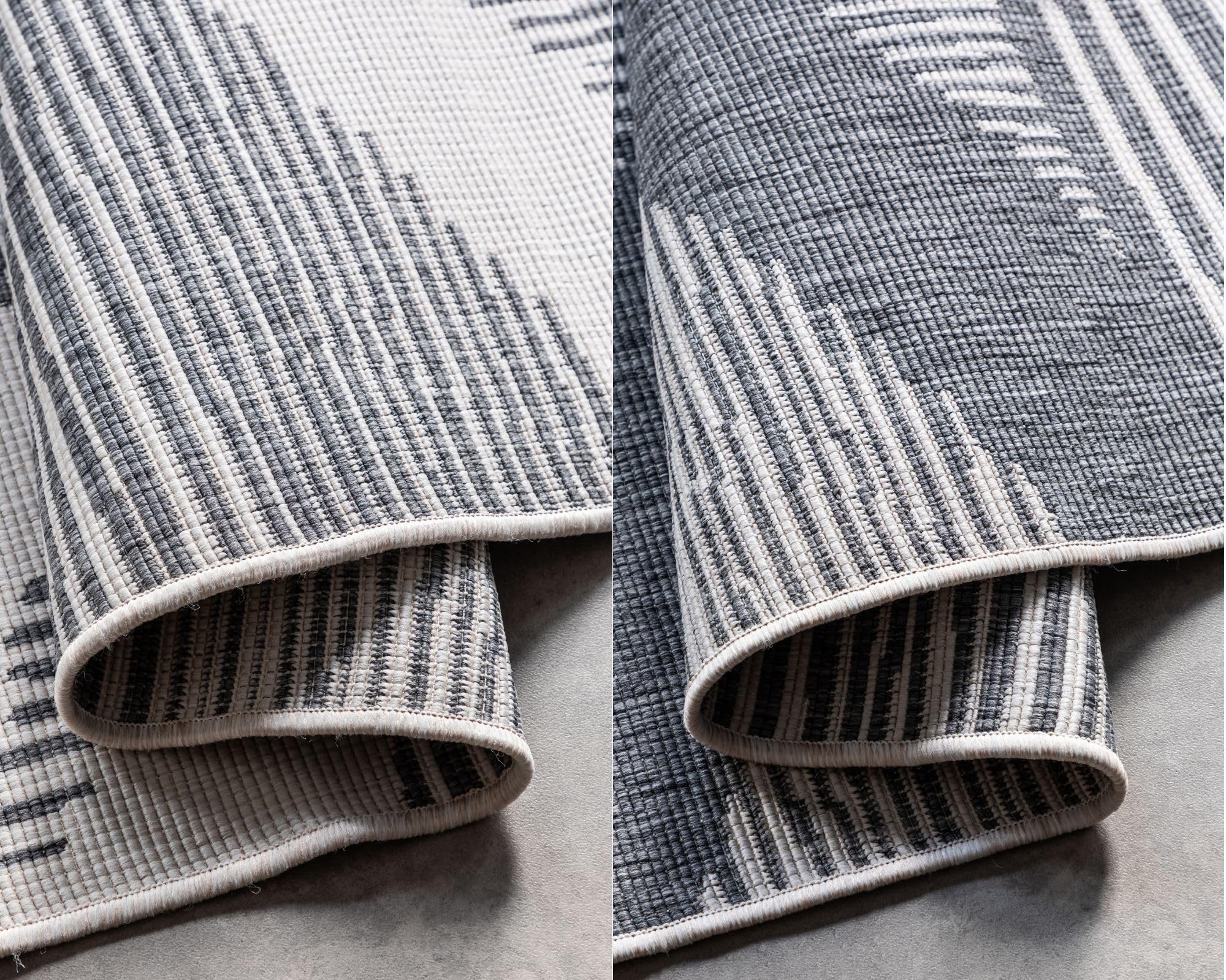 Elle Decoration Tapis réversible pour l'intérieur et l'extérieur - Résistant aux intempéries et imperméable - Motif Moderne à Losanges - Motif géométrique - Tapis d'extérieur pour Jardin, Balcon,