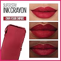 Vista 4 de Maybelline Super Stay Ink Crayon Lipstick Makeup, Precision Tip Matte Lip Crayon with Built-in Sharpener, Longwear Up To 8Hrs, Own Your Empire, Blue