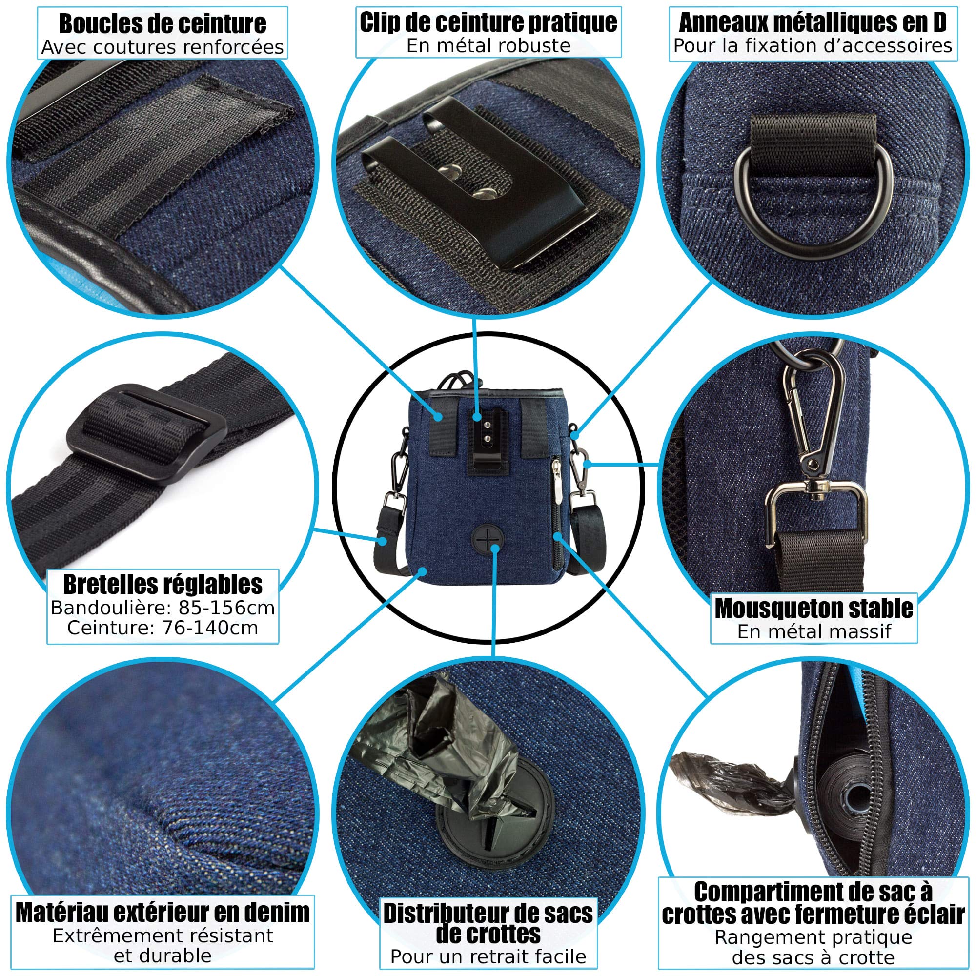 HUND IST KÖNIG Pochette friandise pour Chien qualité Premium, Le Sac de friandises pour Tout. Pochette friandise pour Dressage Chien et Formation Chiots.
