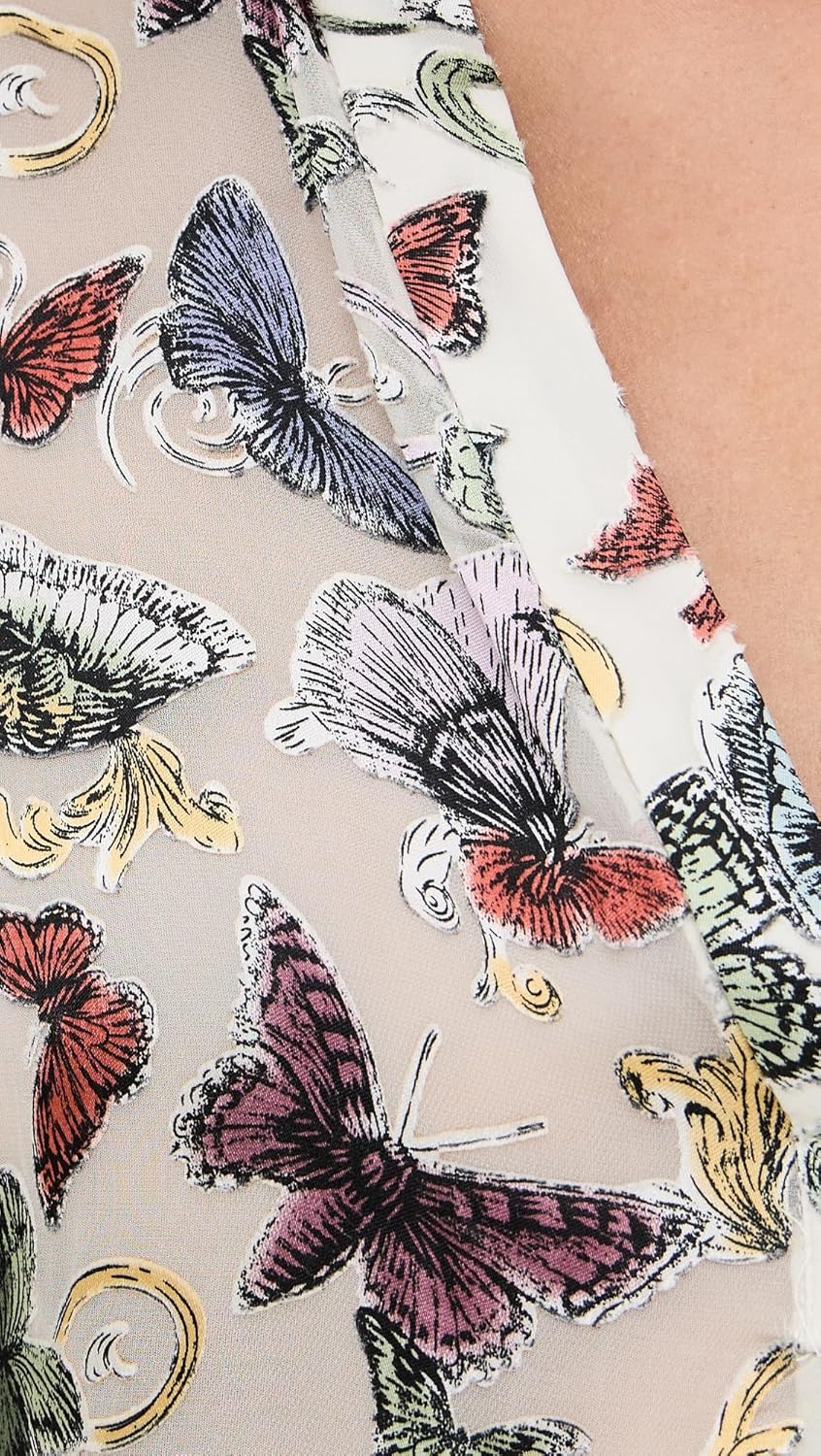 alice + olivia Women's Sheila Blouson Sleeve Smocked Cuff Henley Top - Image 6