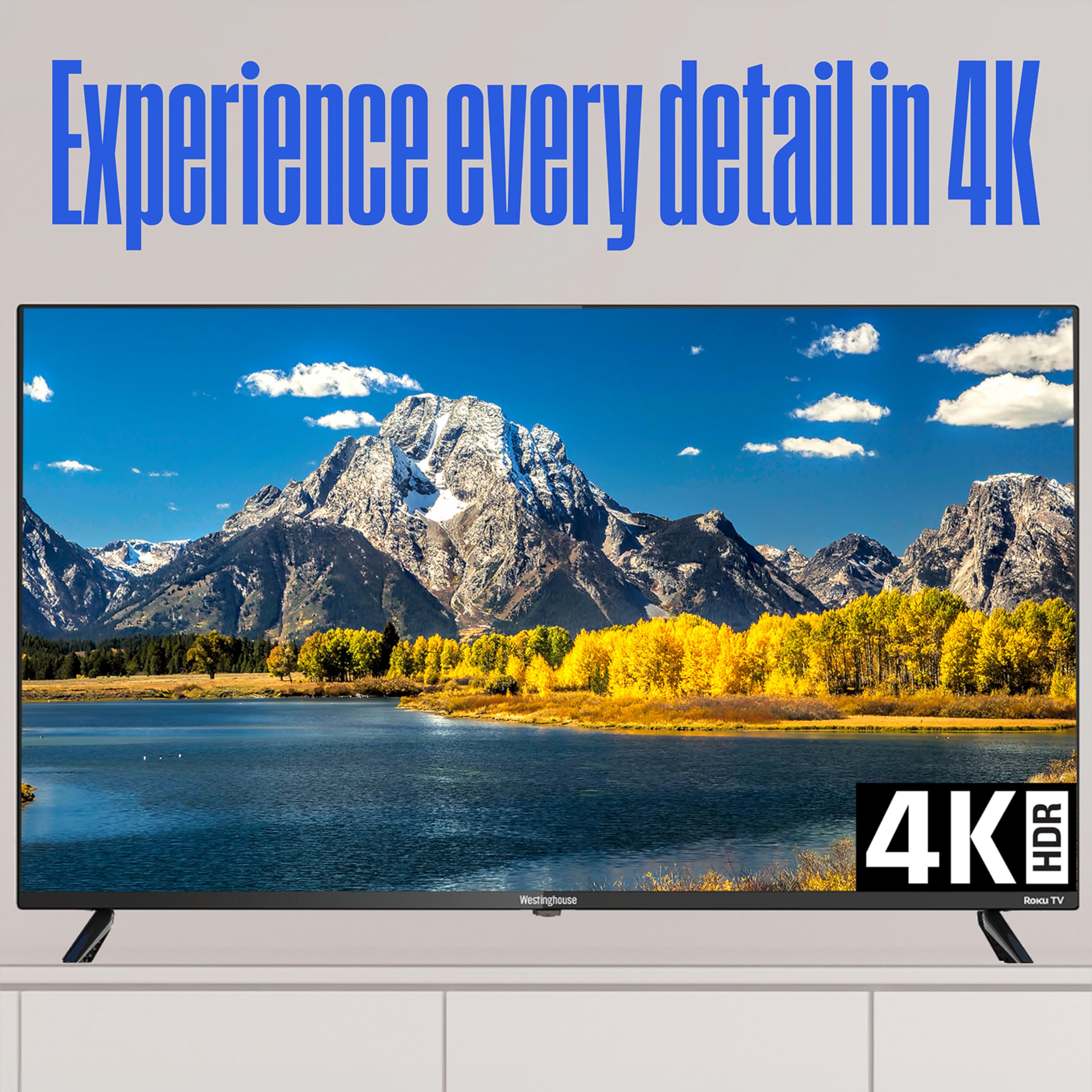 Amazon | Westinghouse Edgeless Roku TV - 43 Inch Smart TV, 4K LED 