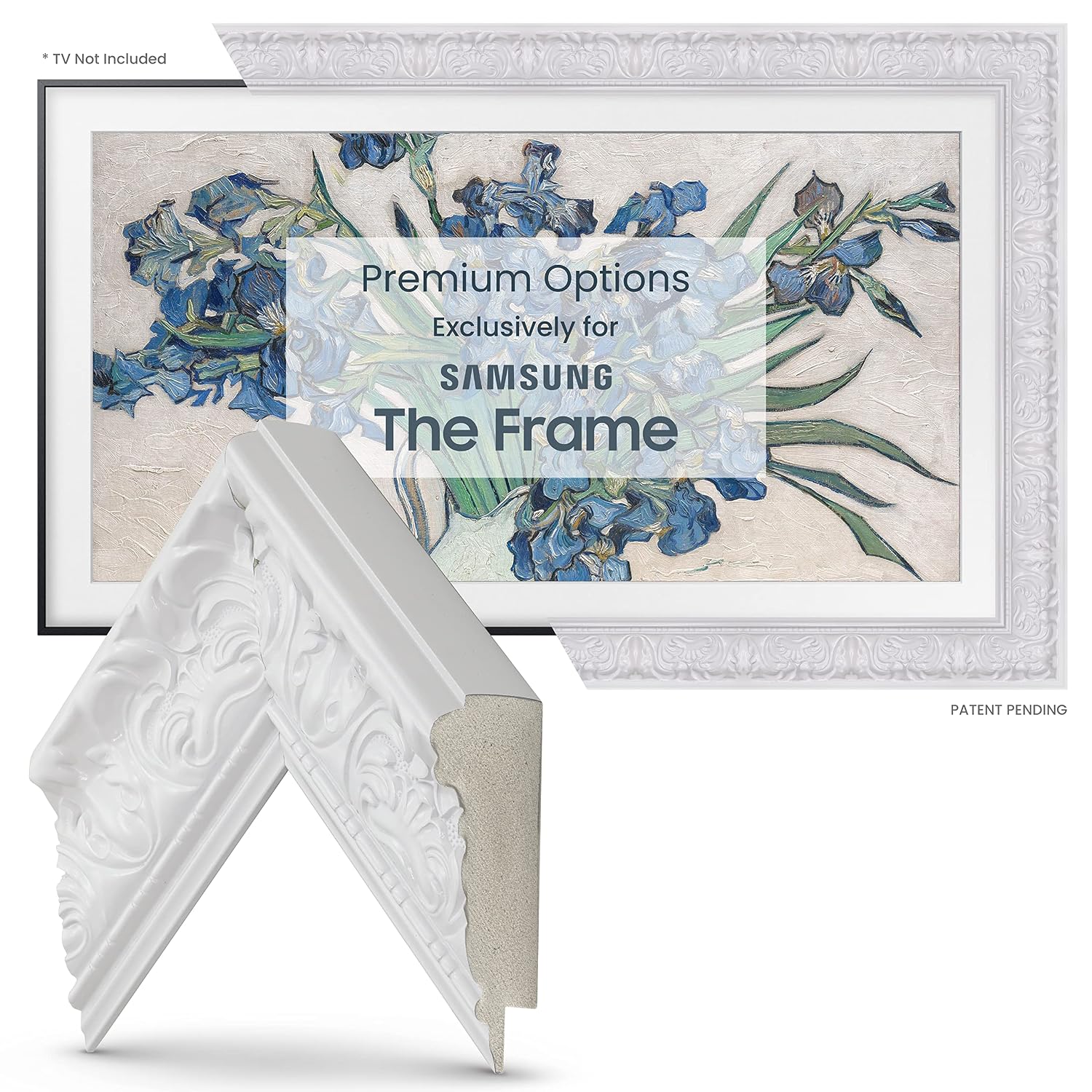 Deco TV Frames -Tuscan Gloss White Compatible ONLY with Samsung The Frame TV (Fits 2021-2022 Frame TV, 32") - Image 2
