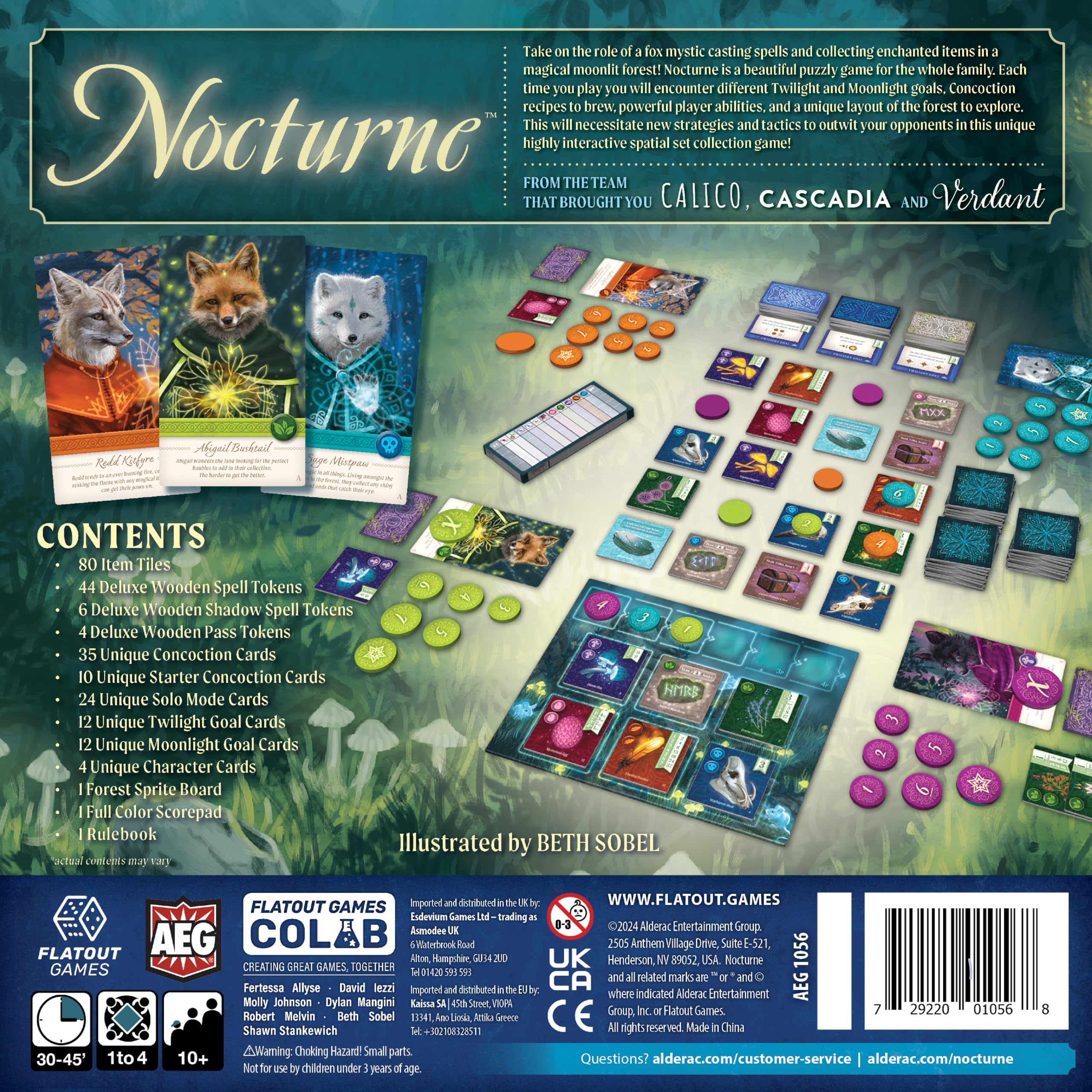 AEG Alderac Entertainment | Nocturne Juego de Mesa en Inglés para Toda la Familia | Juego de Estrategia para 1-4 Jugadores | Juego Místico para Parejas y Edad 10+