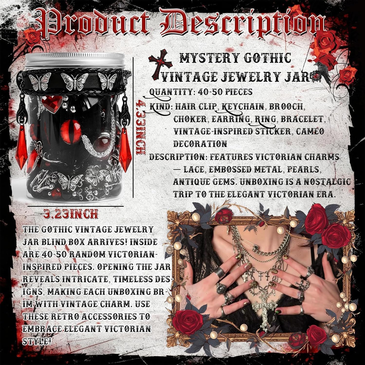 SMUOBT Mystery Jewelry Jar Bundle - 40-45 Piece Surprise Jewelry Box for Women,Gift Set (Necklace, Earrings, Rings,Kracelet,Keychain, Hair Clip) - Unique Birthday Gift for Her, - Image 5