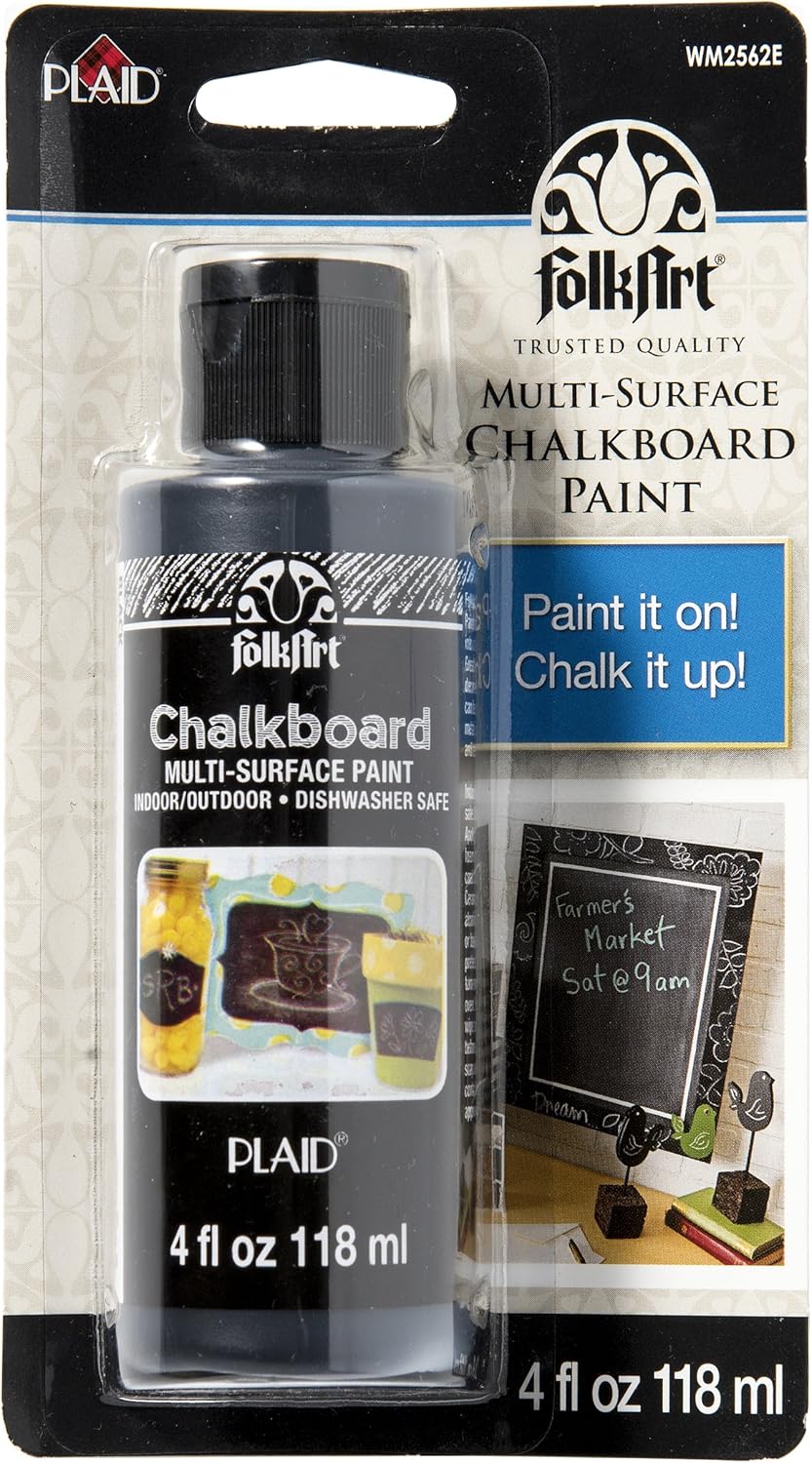 FolkArt Plaid Folk art Chalkboard Paint 4oz Black Carded, 4 ounce