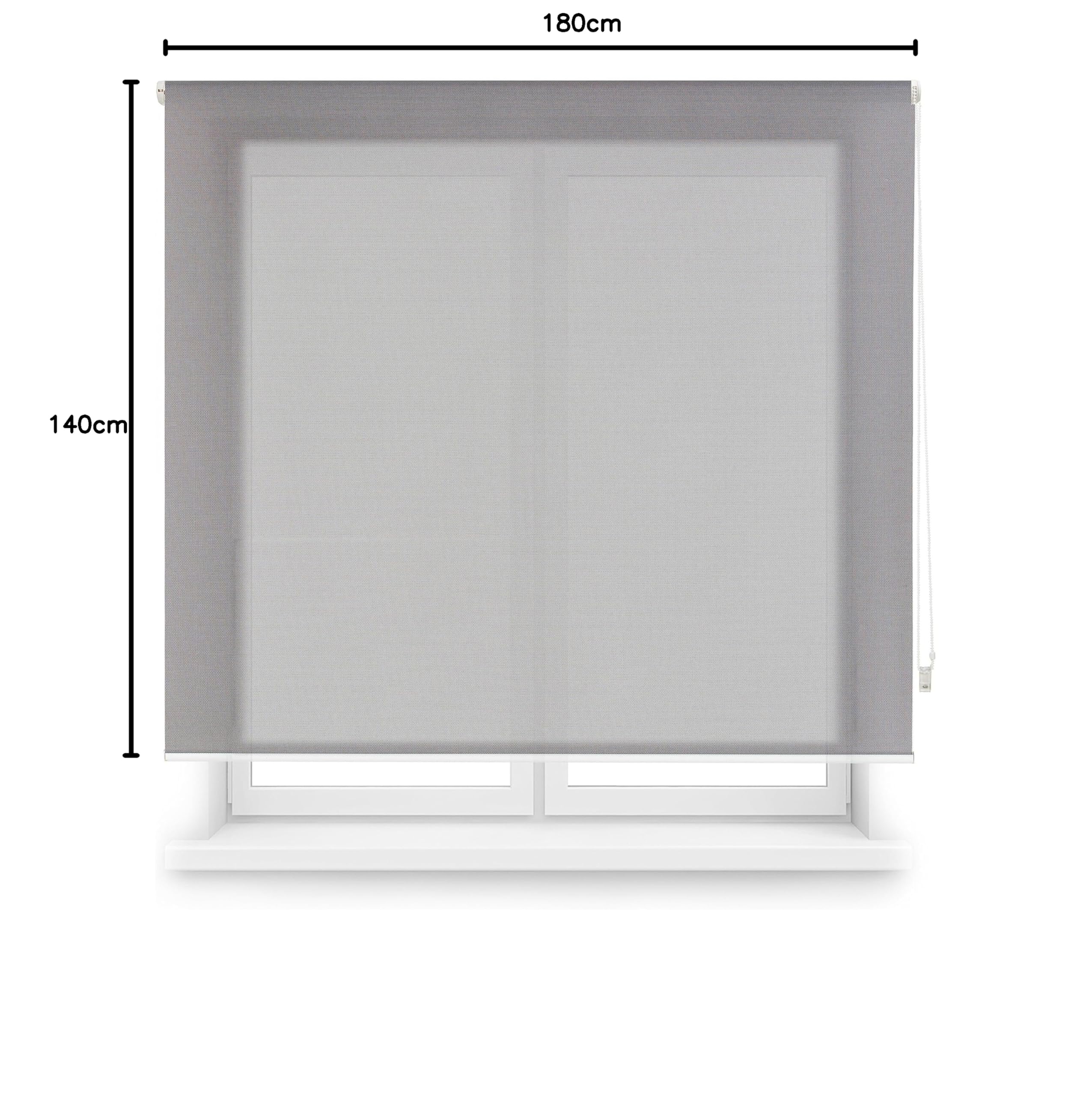 Estor Enrollable Premium Tejido Screen - Estor Enrollable Tamaño 140x180 Ancho por Alto Reducción de Destellos y Protección Solar Efectiva - Estor Tamaño Tela 137x175