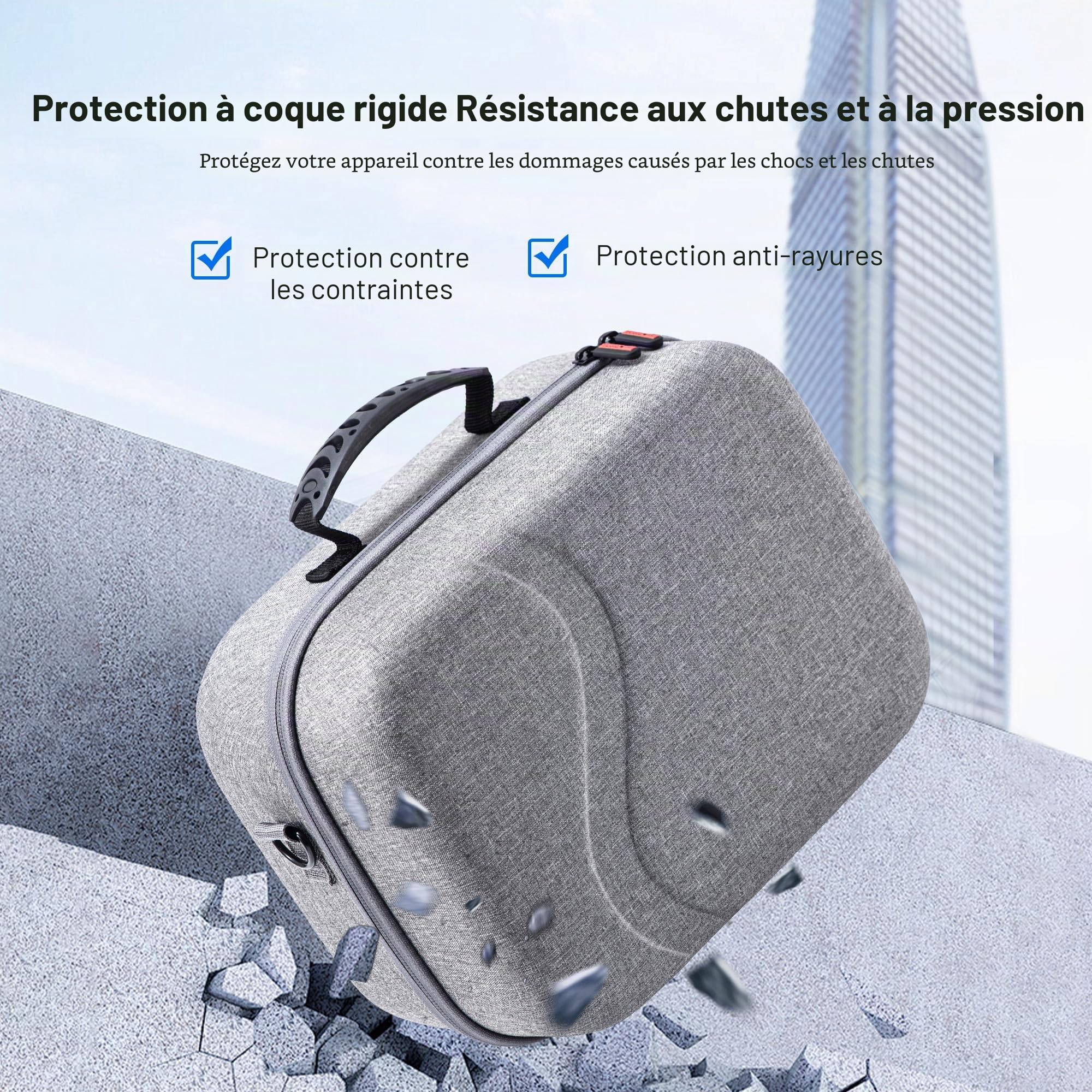 Grand étui de transport pour Meta Quest 3S, étui de voyage rigide compatible avec BOBOVR S3 Pro/Kiwi, manette Oculus Quest 3S et autres accessoires, grand sac de voyage à coque rigide (taille XL,