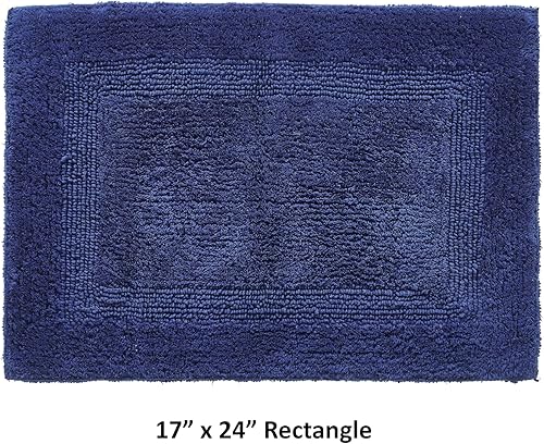 Miniatura 2 de Better Trends Lux Collection - Juego de 2 alfombras de baño (17 x 24 pulgadas, 20 x 20 pulgadas), color azul marino