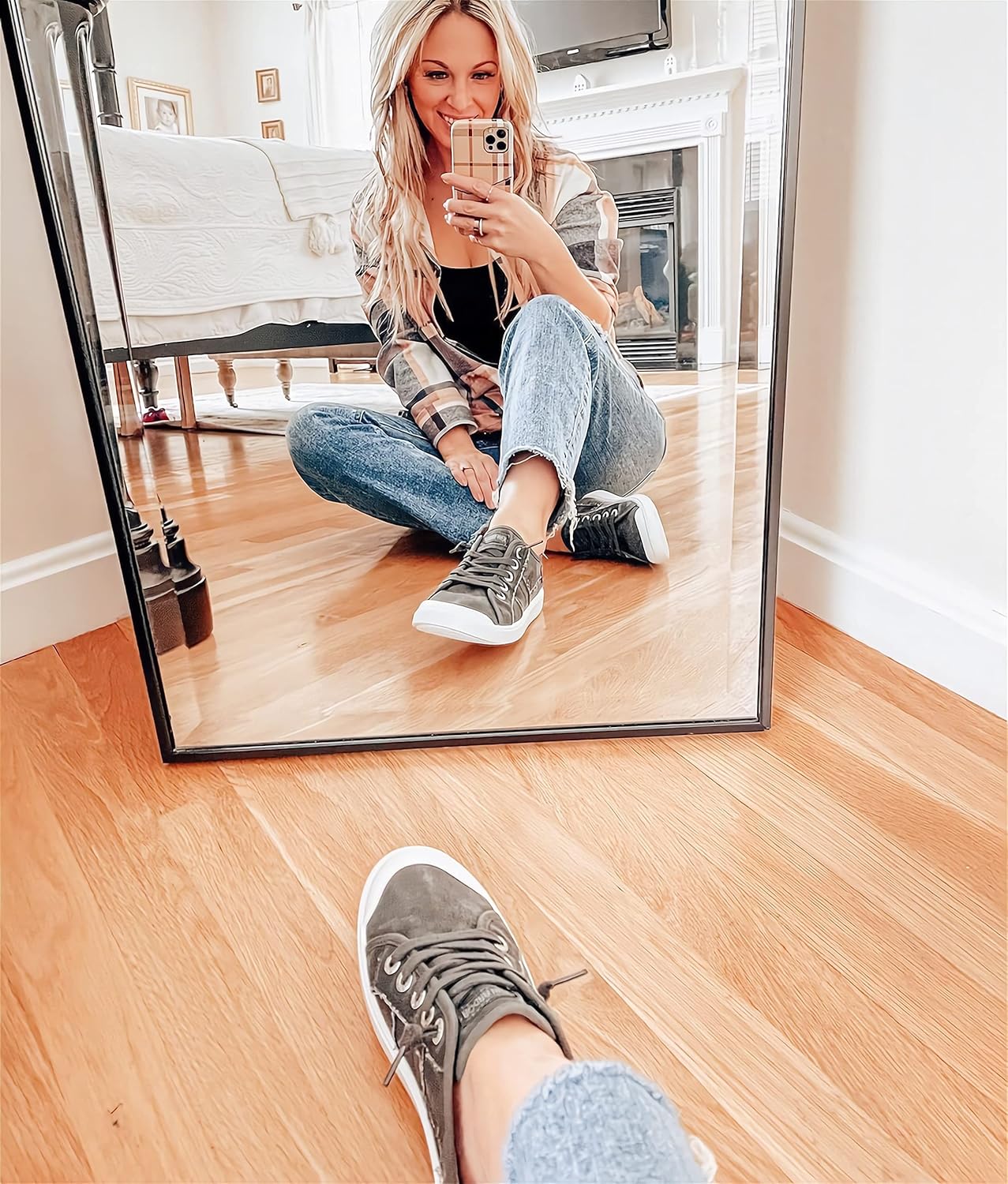 JENN ARDOR Women's Canvas Sneaker Slip-ons Loafers Shoes for Womens Fashion Casual Canvas Round Toe Soft Comfortable Walking Flats - Image 6