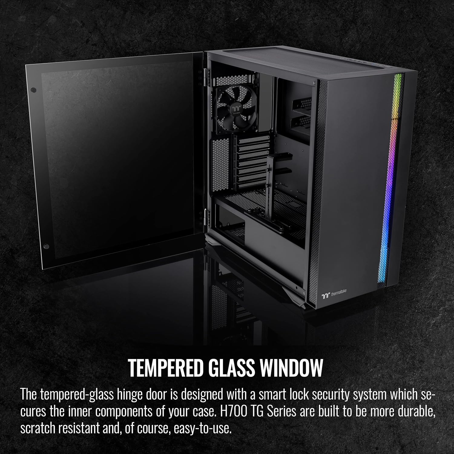 Thermaltake H700 TG Black Mid Tower ARGB Tempered Glass Computer Case Chassis CA-1Y1-00M1WN-00